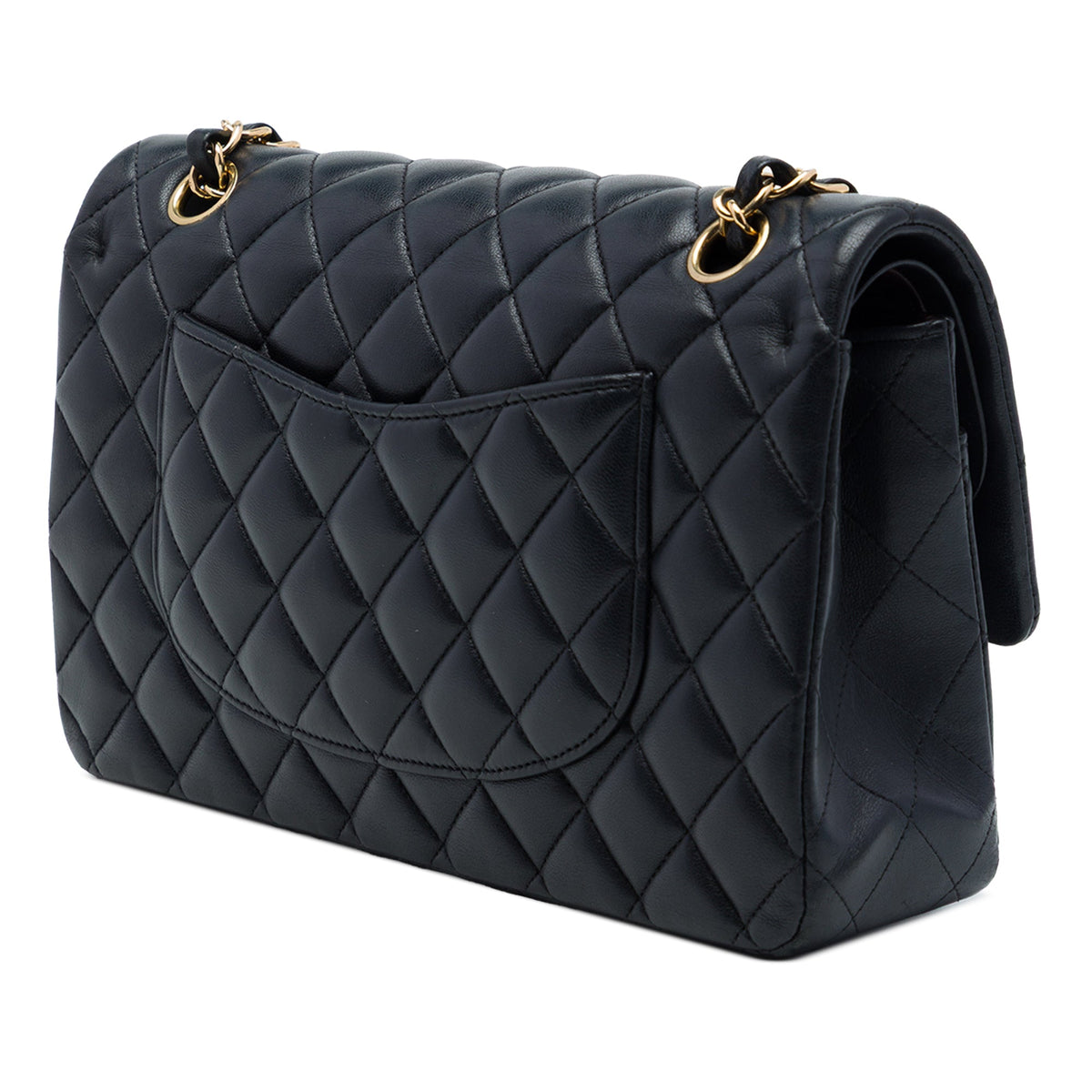 Chanel Medium Classic Lambskin Double Flap — Black