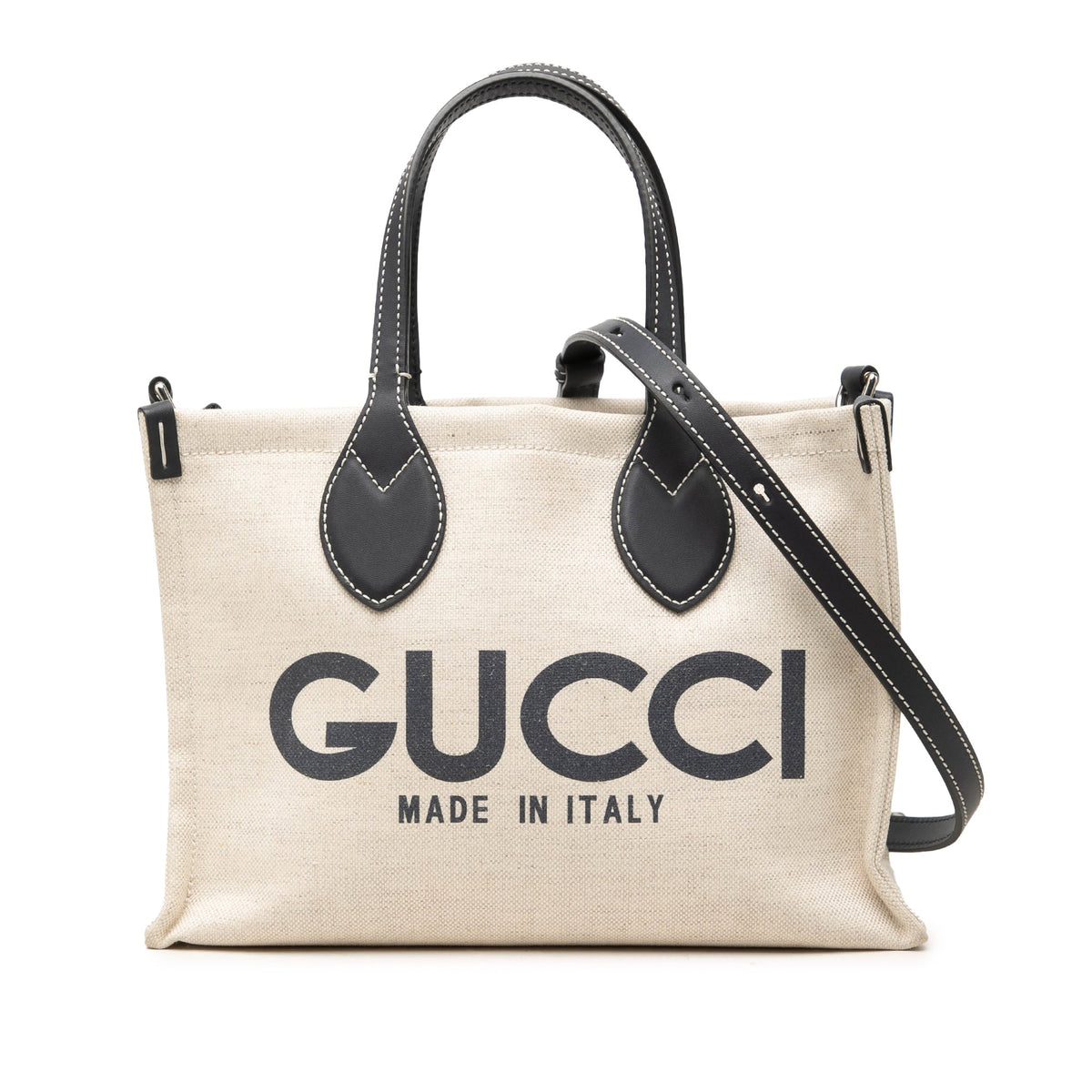 Gucci Medium Canvas Logo Tote — Beige