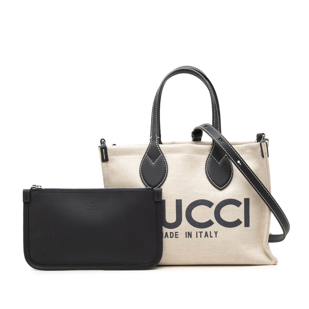 Gucci Medium Canvas Logo Tote — Beige