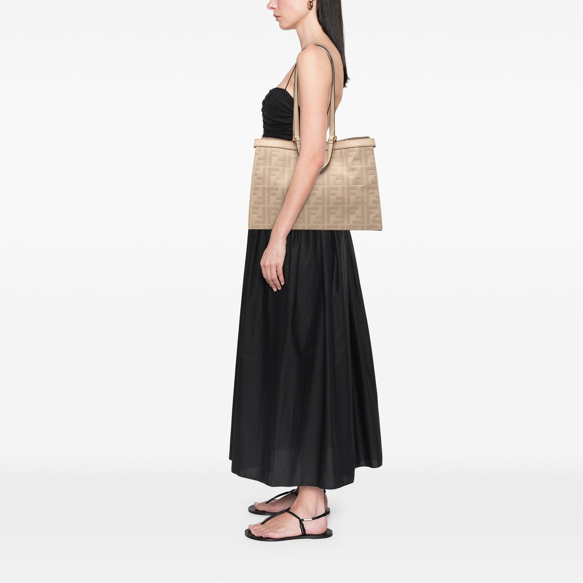Fendi Zucca Embroidered Canvas Peekaboo X Tote