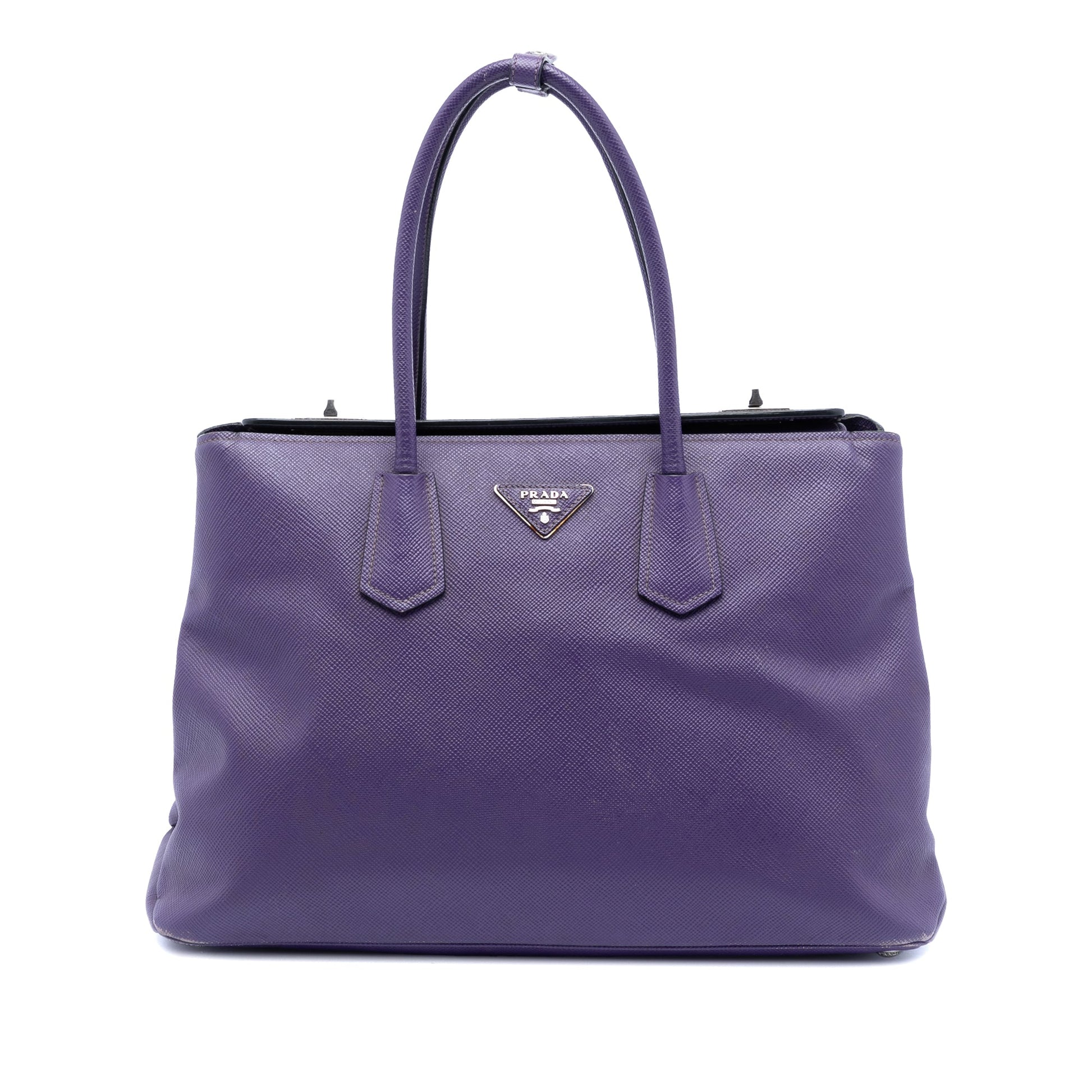Prada Saffiano Cuir Turnlock Twin Satchel
