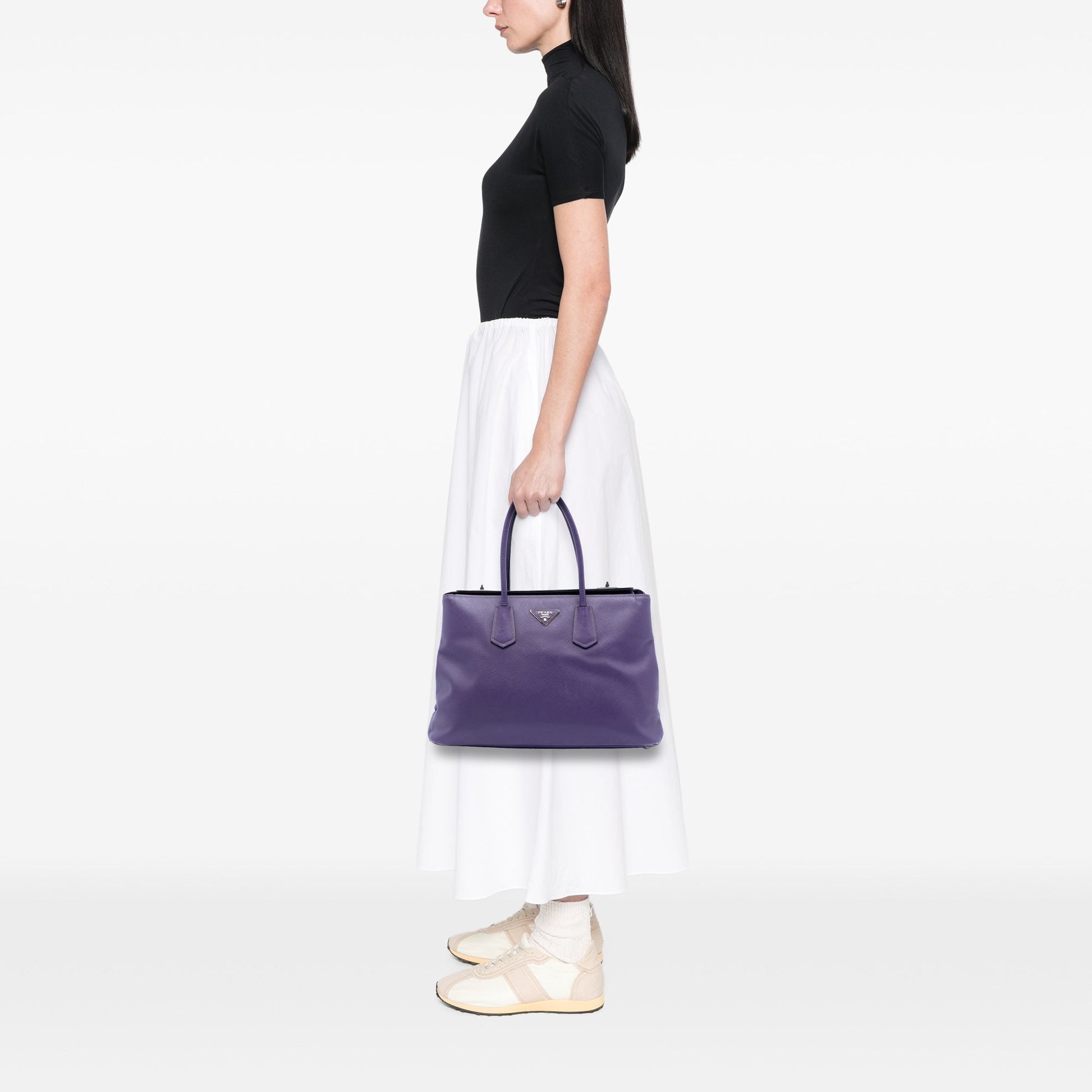 Prada Saffiano Cuir Turnlock Twin Satchel