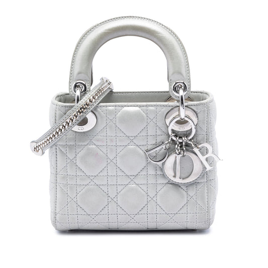 Dior Mini Iridescent Lambskin Cannage Lady Dior