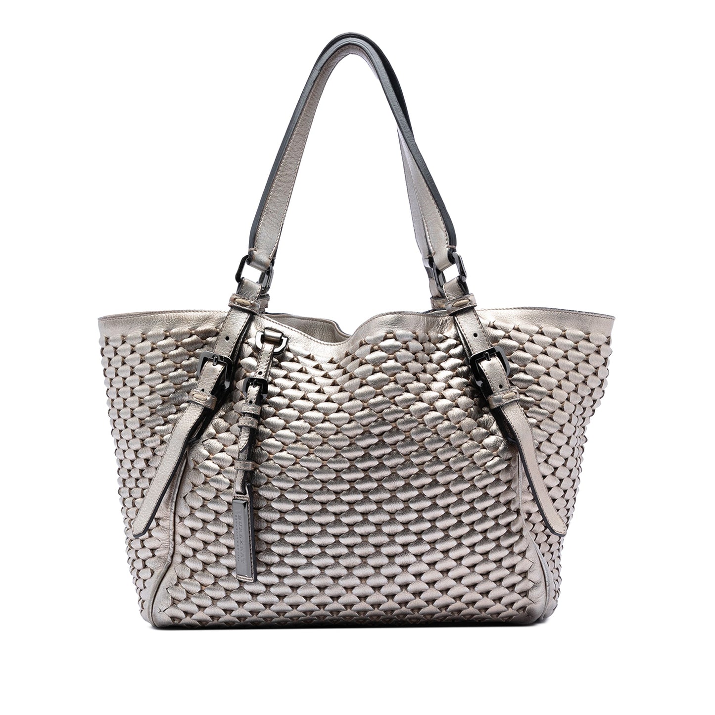 Metallic Woven Leather Tote
