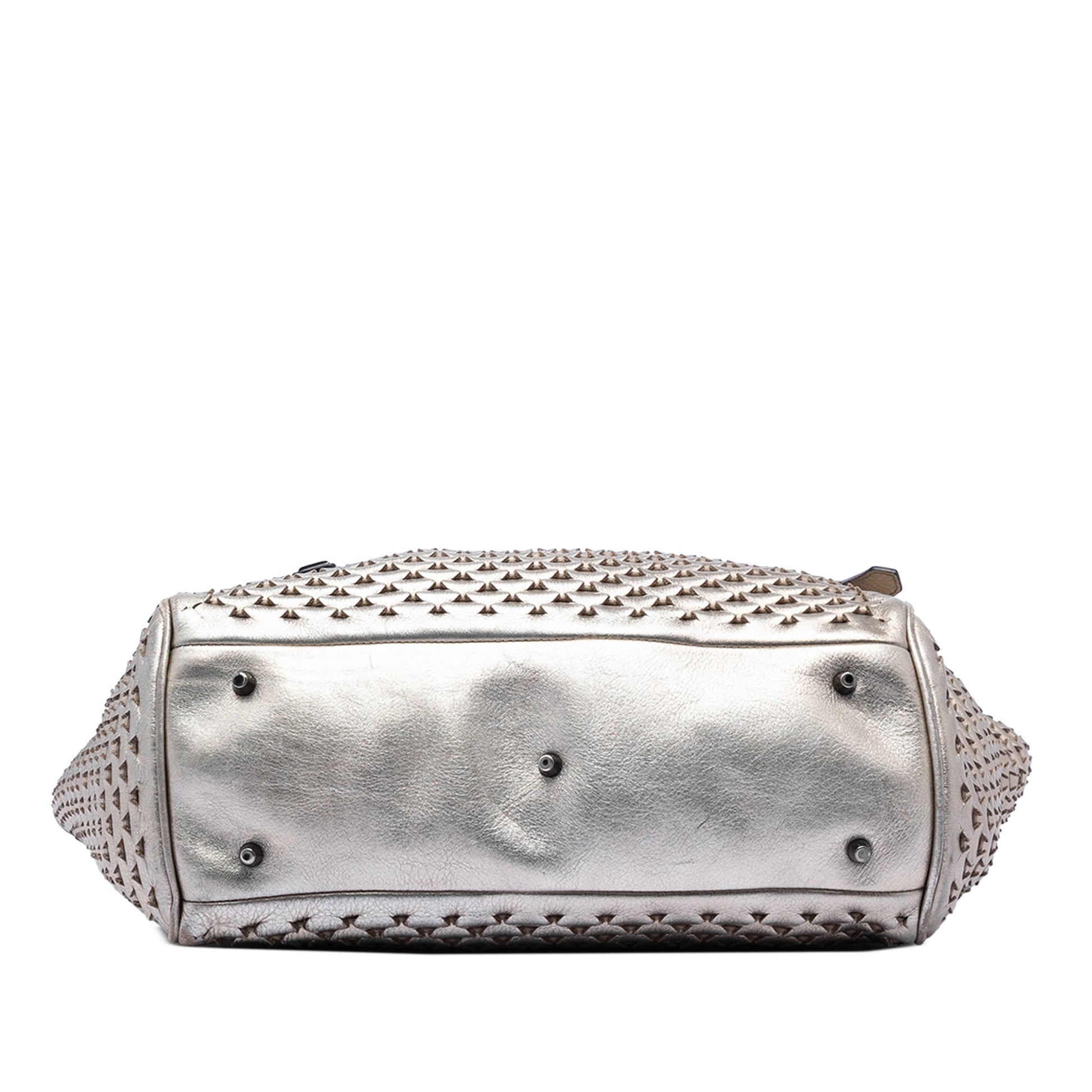 Metallic Woven Leather Tote