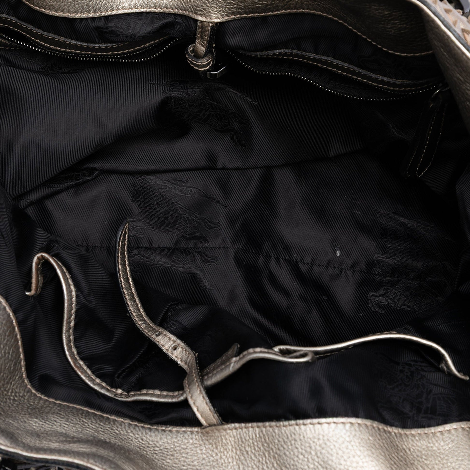 Metallic Woven Leather Tote