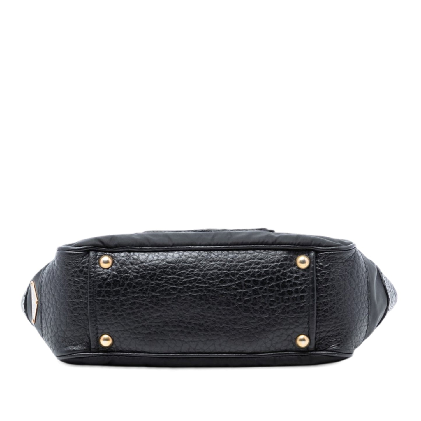 Leather Trimmed Tessuto Front Flap Pocket Shoulder Bag