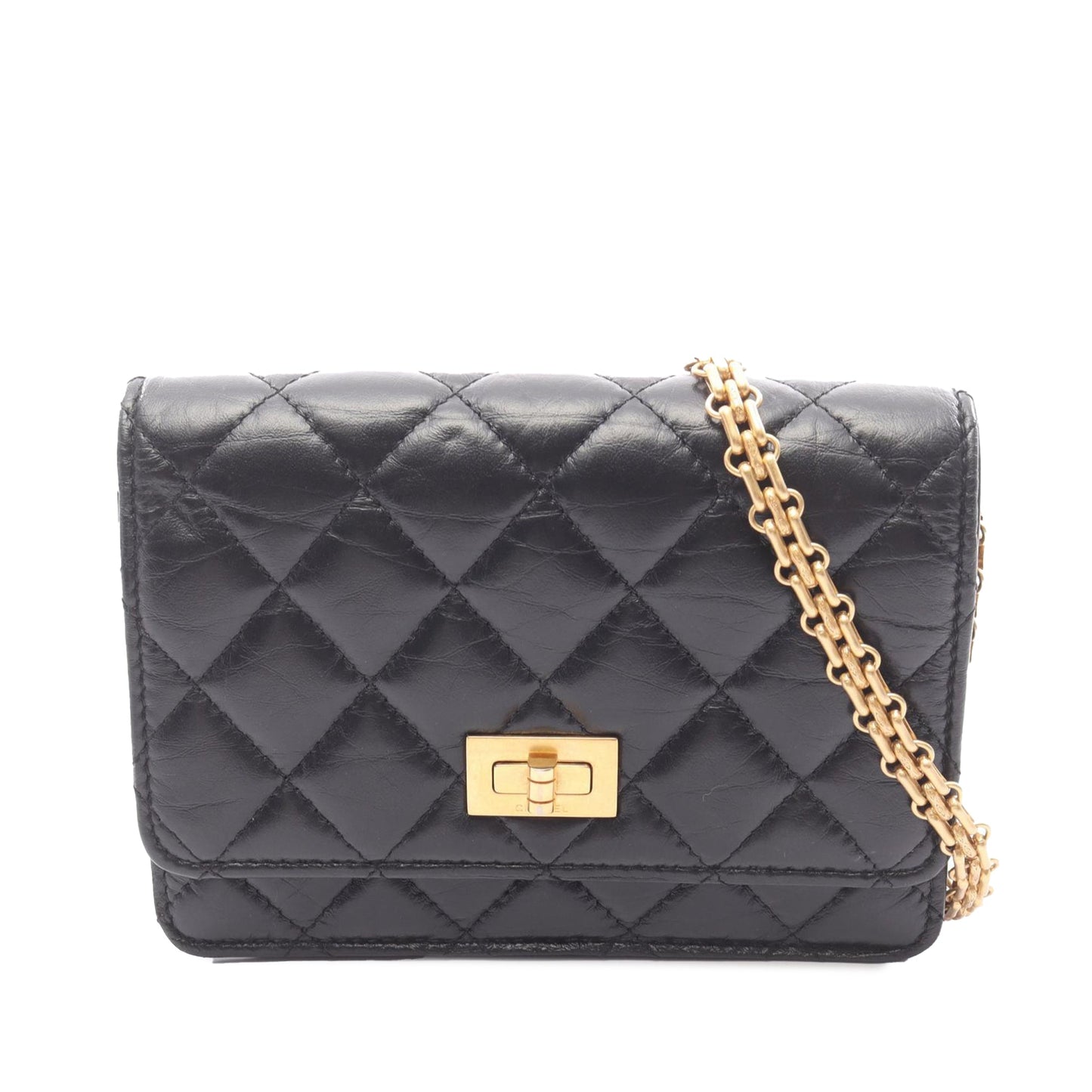 Chanel Quilted Aged Calfskin Reissue 2.55 Wallet on Chain Crossbody