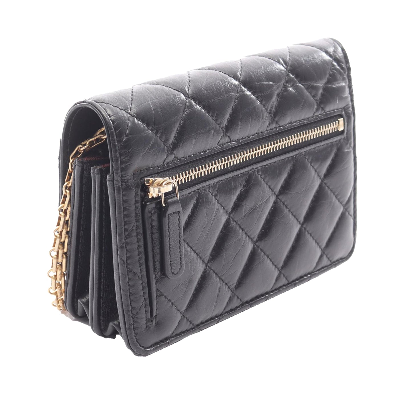 Chanel Quilted Aged Calfskin Reissue 2.55 Wallet on Chain Crossbody