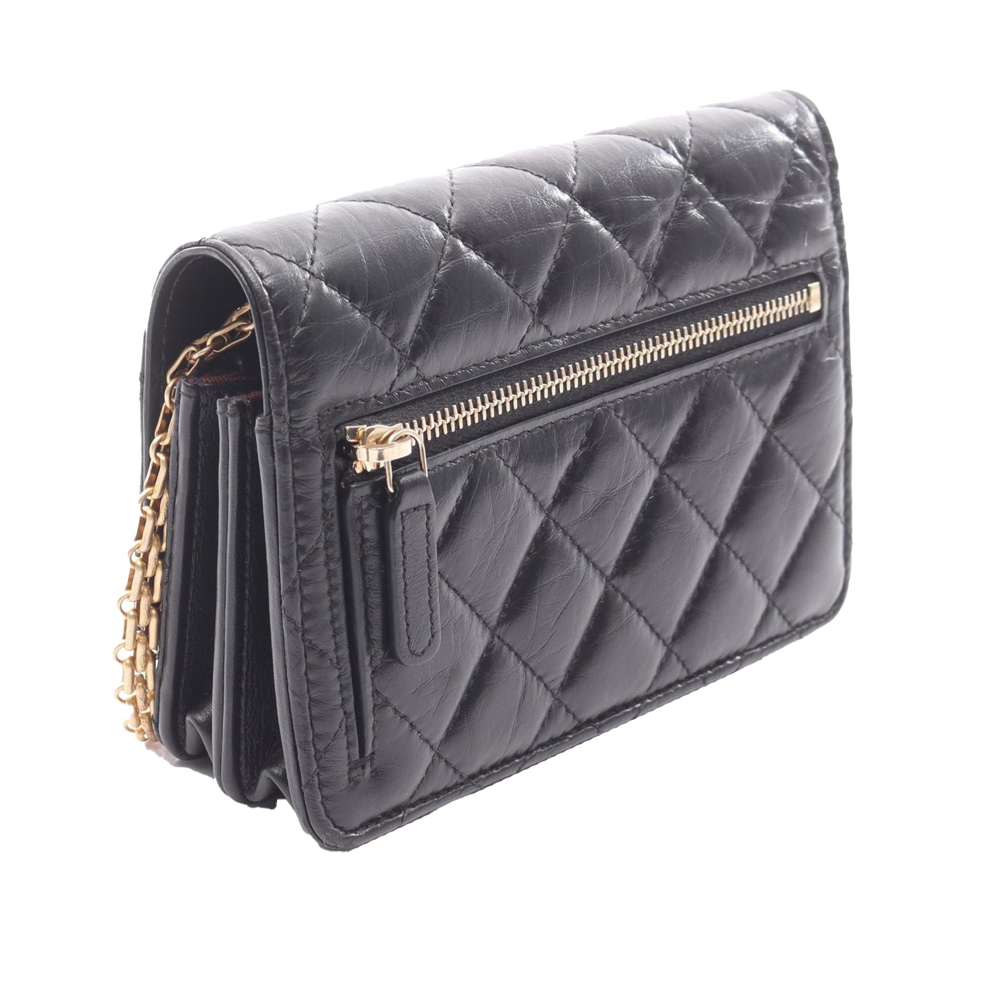 Chanel Quilted Aged Calfskin Reissue 2.55 Wallet on Chain Crossbody