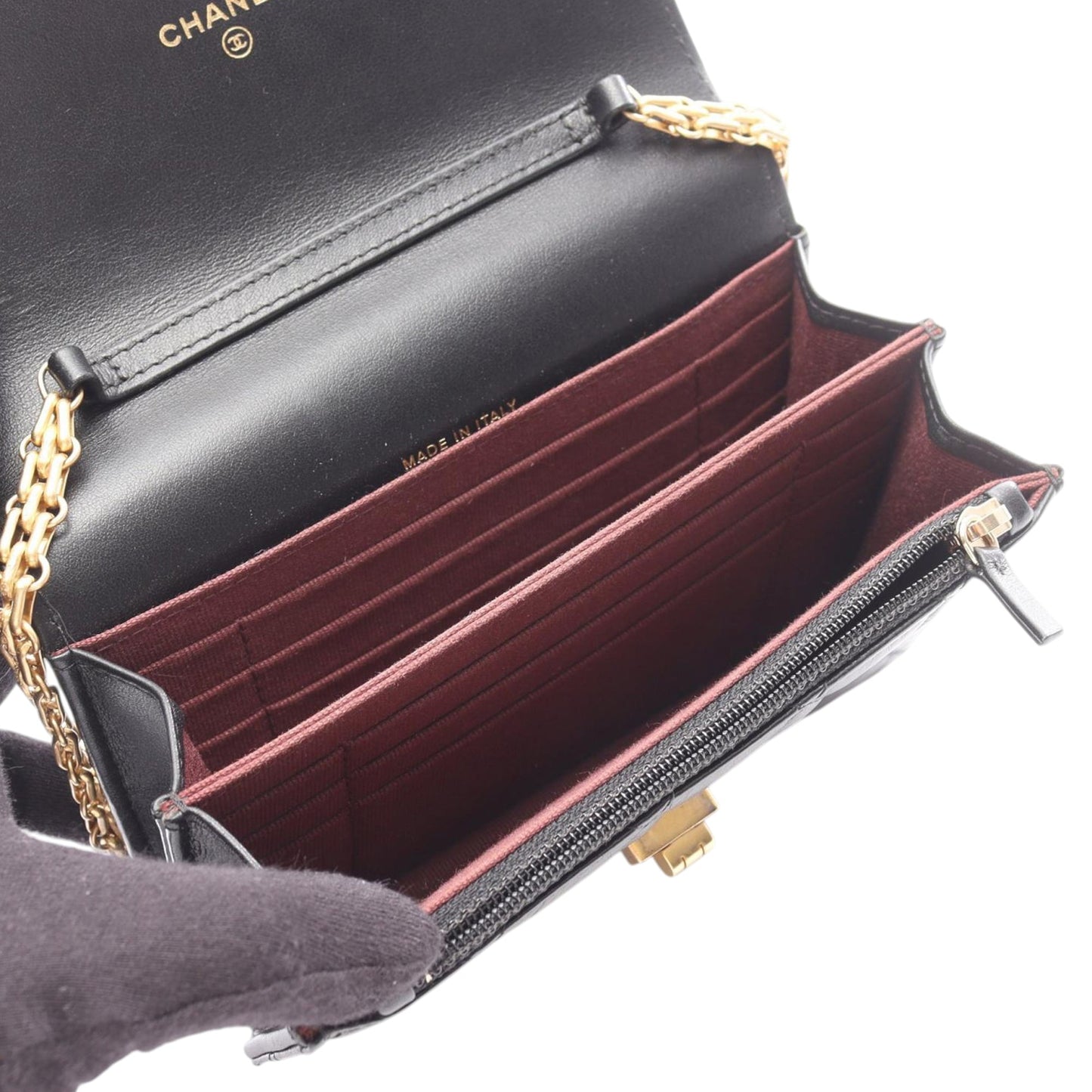 Chanel Quilted Aged Calfskin Reissue 2.55 Wallet on Chain Crossbody