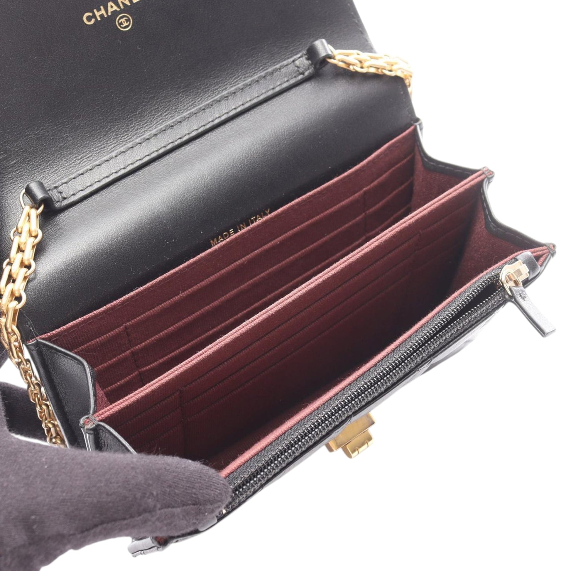 Chanel Quilted Aged Calfskin Reissue 2.55 Wallet on Chain Crossbody