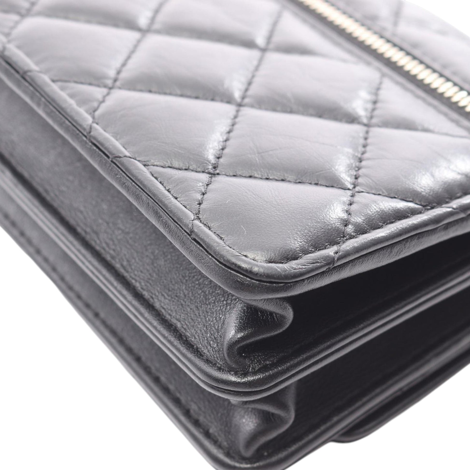 Chanel Quilted Aged Calfskin Reissue 2.55 Wallet on Chain Crossbody