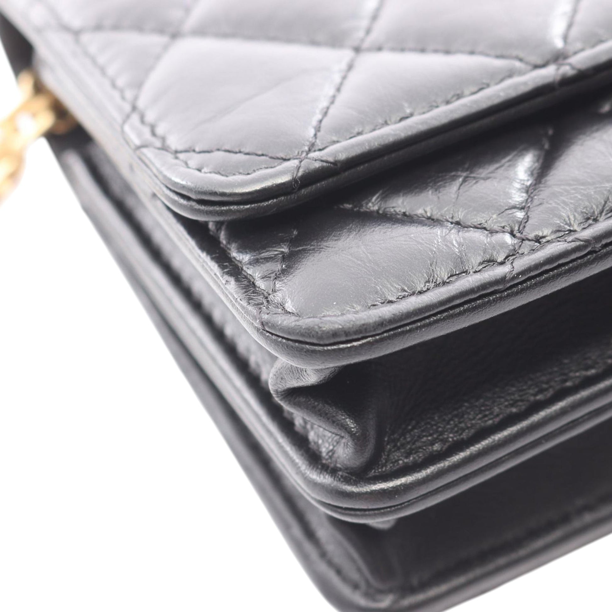 Chanel Quilted Aged Calfskin Reissue 2.55 Wallet on Chain Crossbody