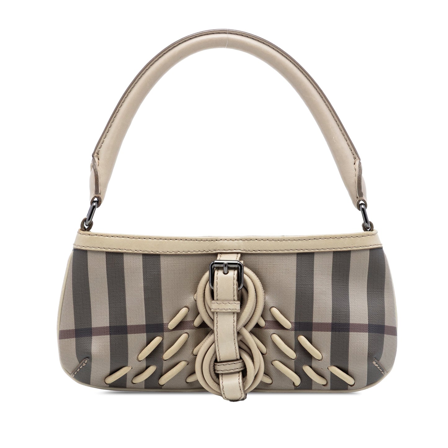 Burberry Smoke Check Coated Canvas Shoulder Bag