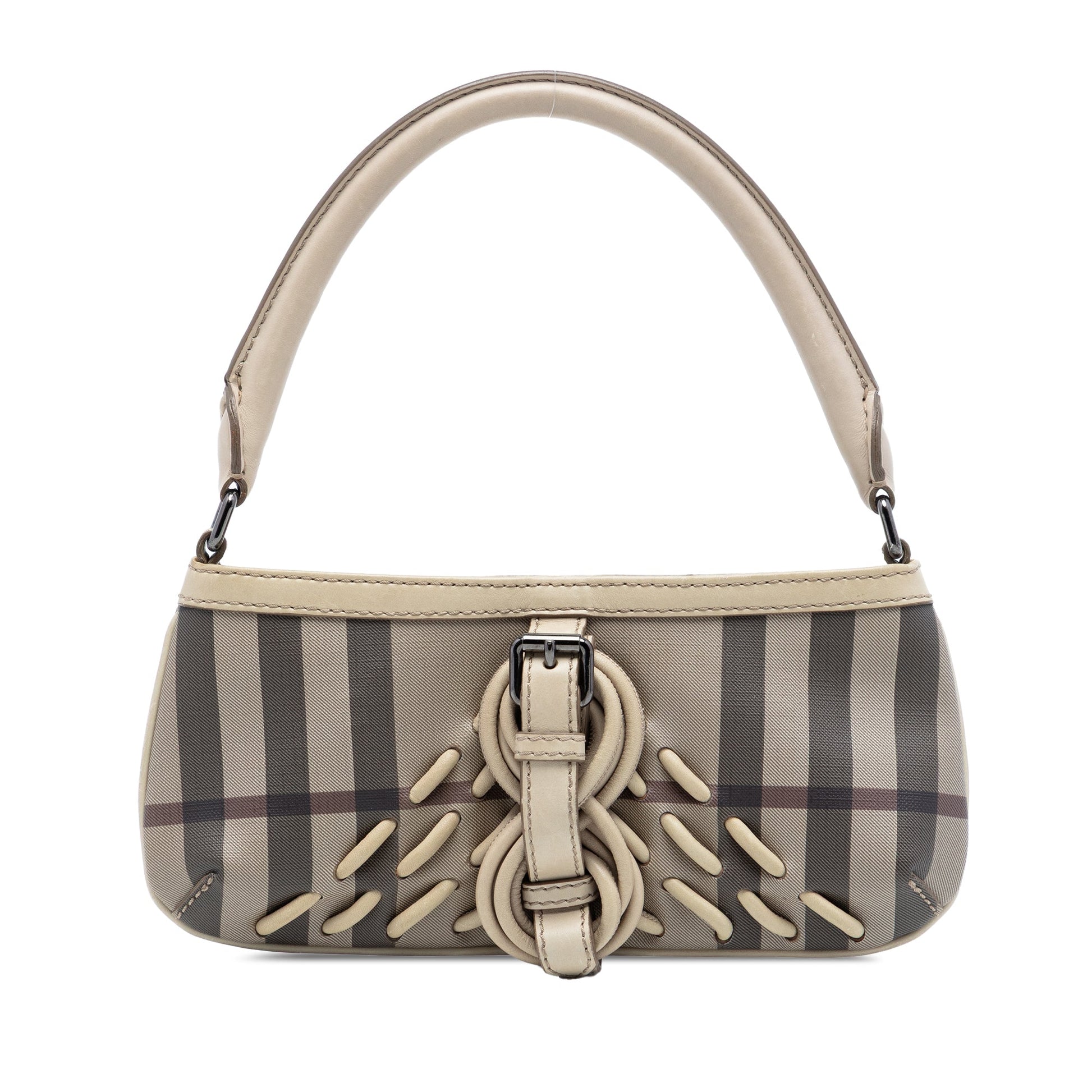 Burberry Smoke Check Coated Canvas Shoulder Bag