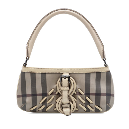Burberry Smoke Check Coated Canvas Shoulder Bag