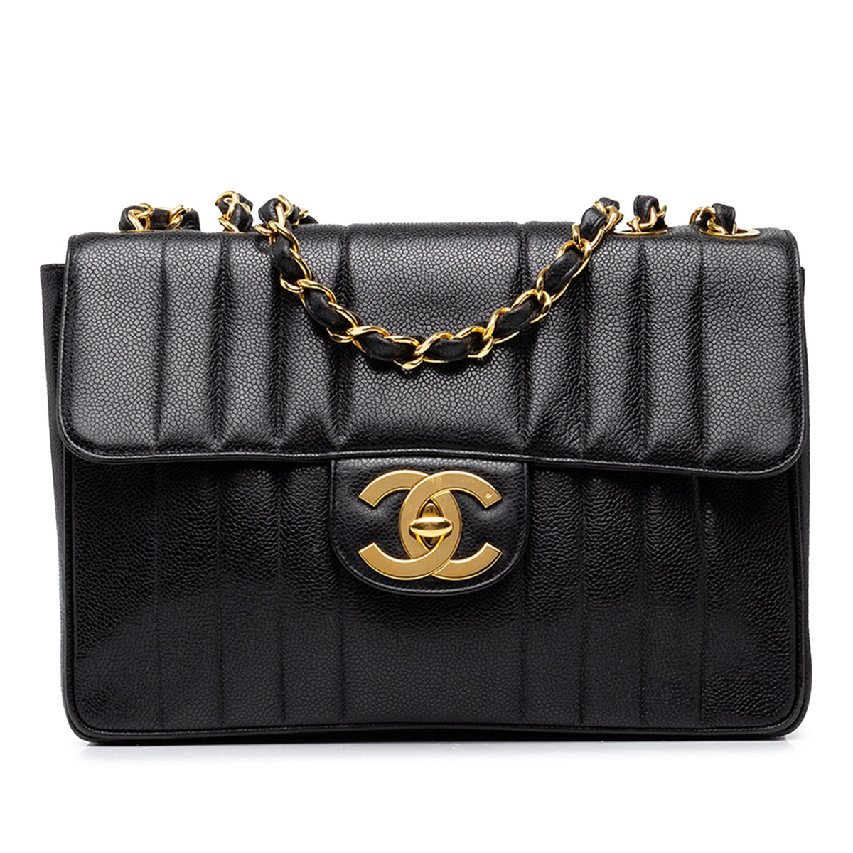 Chanel Jumbo XL Caviar Mademoiselle Flap — Black
