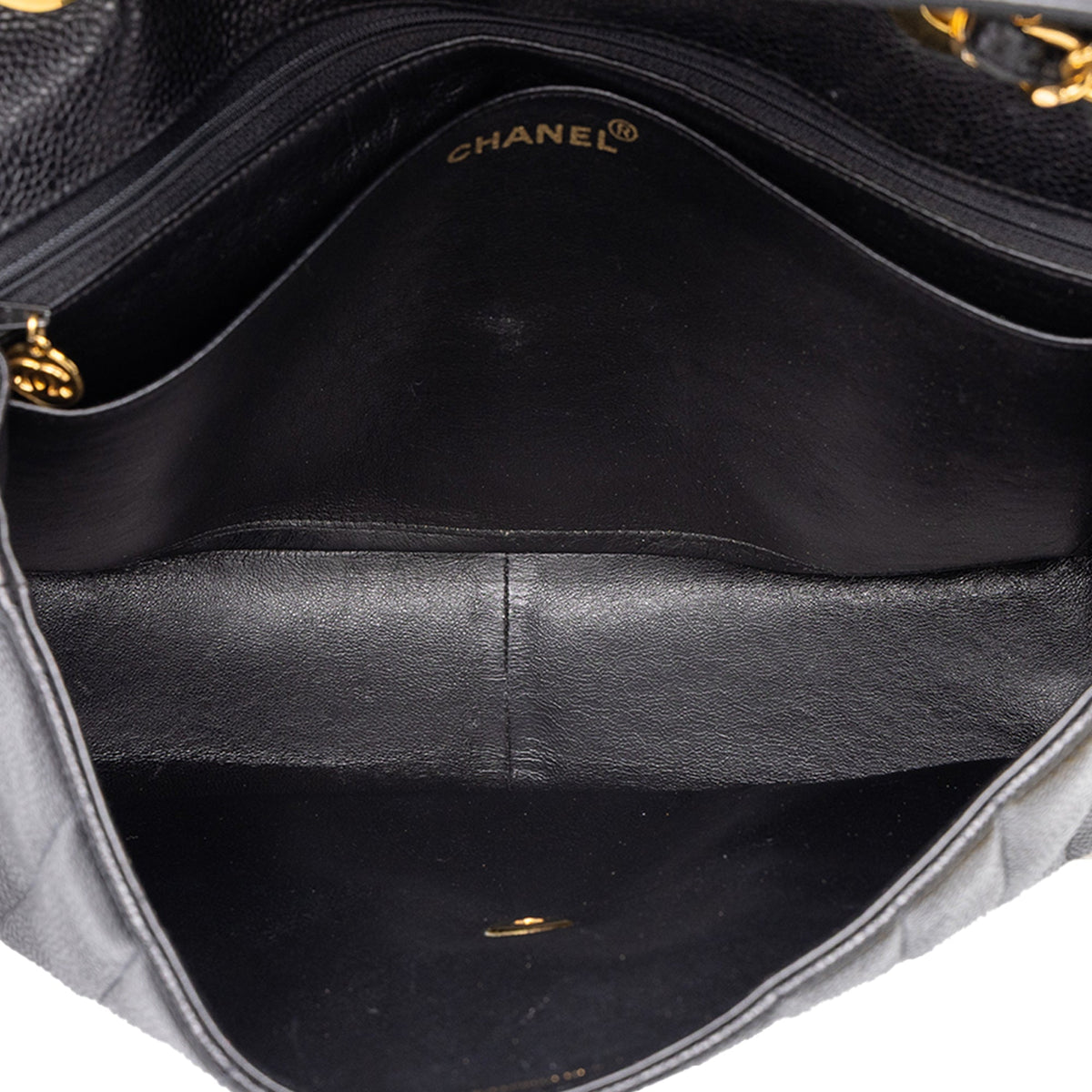 Chanel Jumbo XL Caviar Mademoiselle Flap — Black
