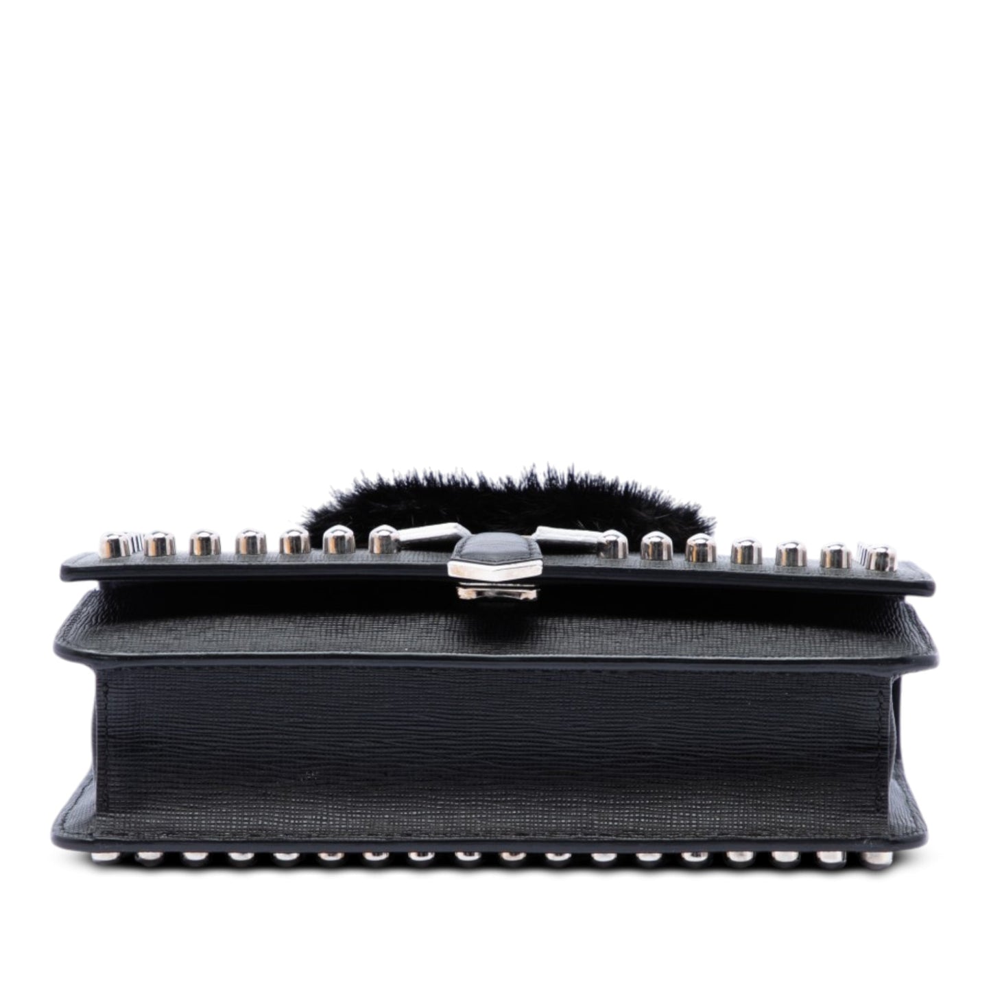 Fendi Studded Leather Karlito Wallet on Chain