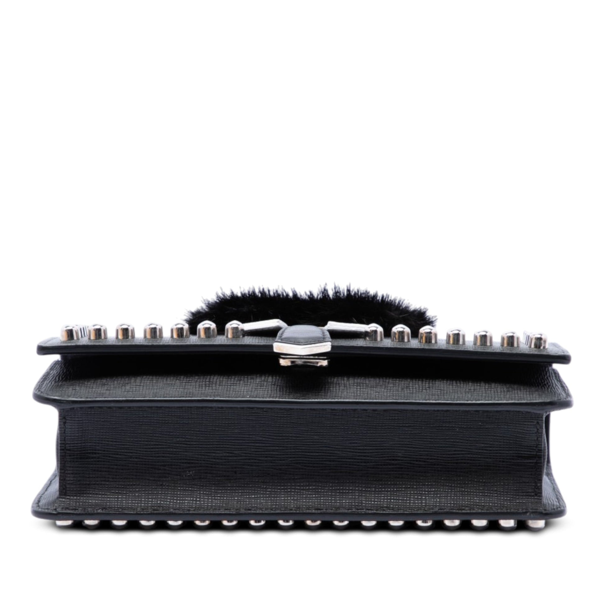 Fendi Studded Leather Karlito Wallet on Chain