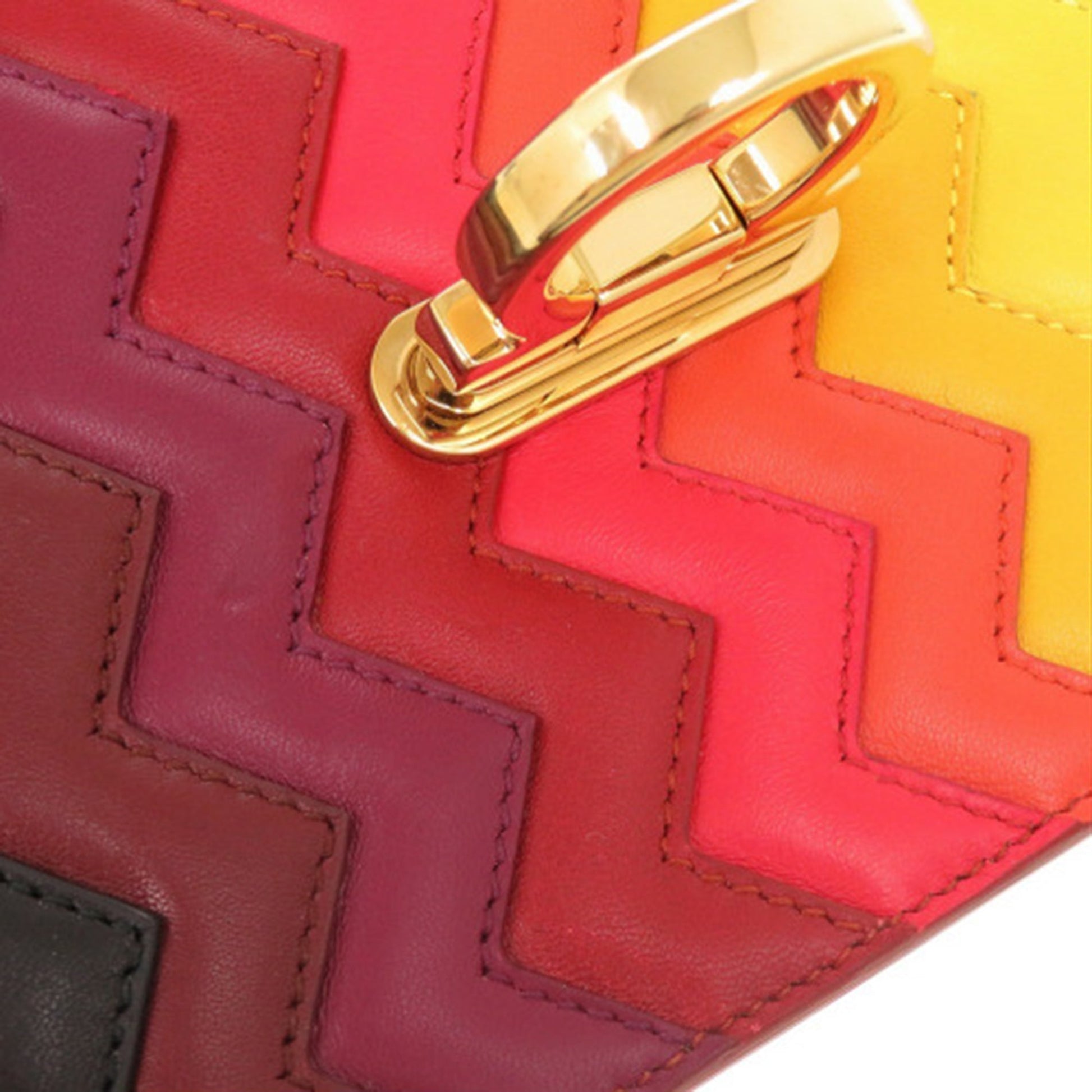 Sara Battaglia Mini Leather Zigzag Gancini Crossbody