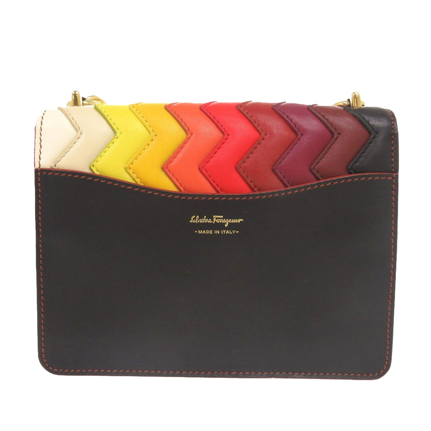 Sara Battaglia Mini Leather Zigzag Gancini Crossbody