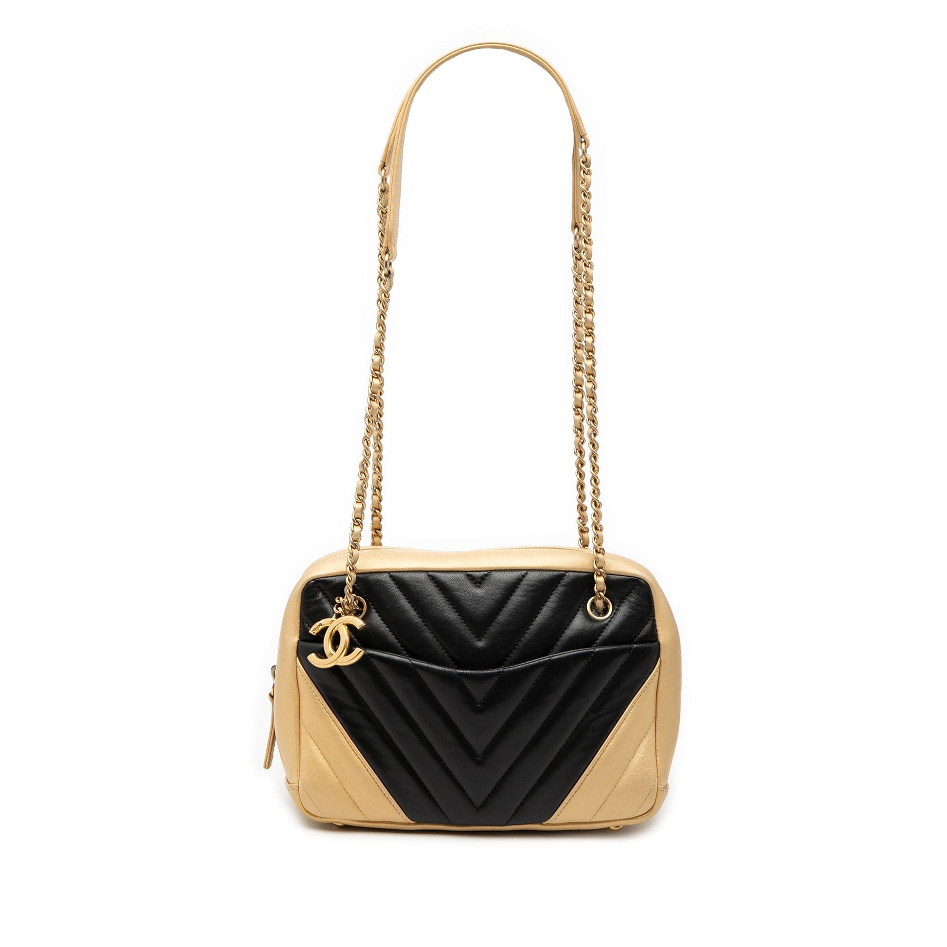 CC Chevron Lambskin Camera Shoulder Bag