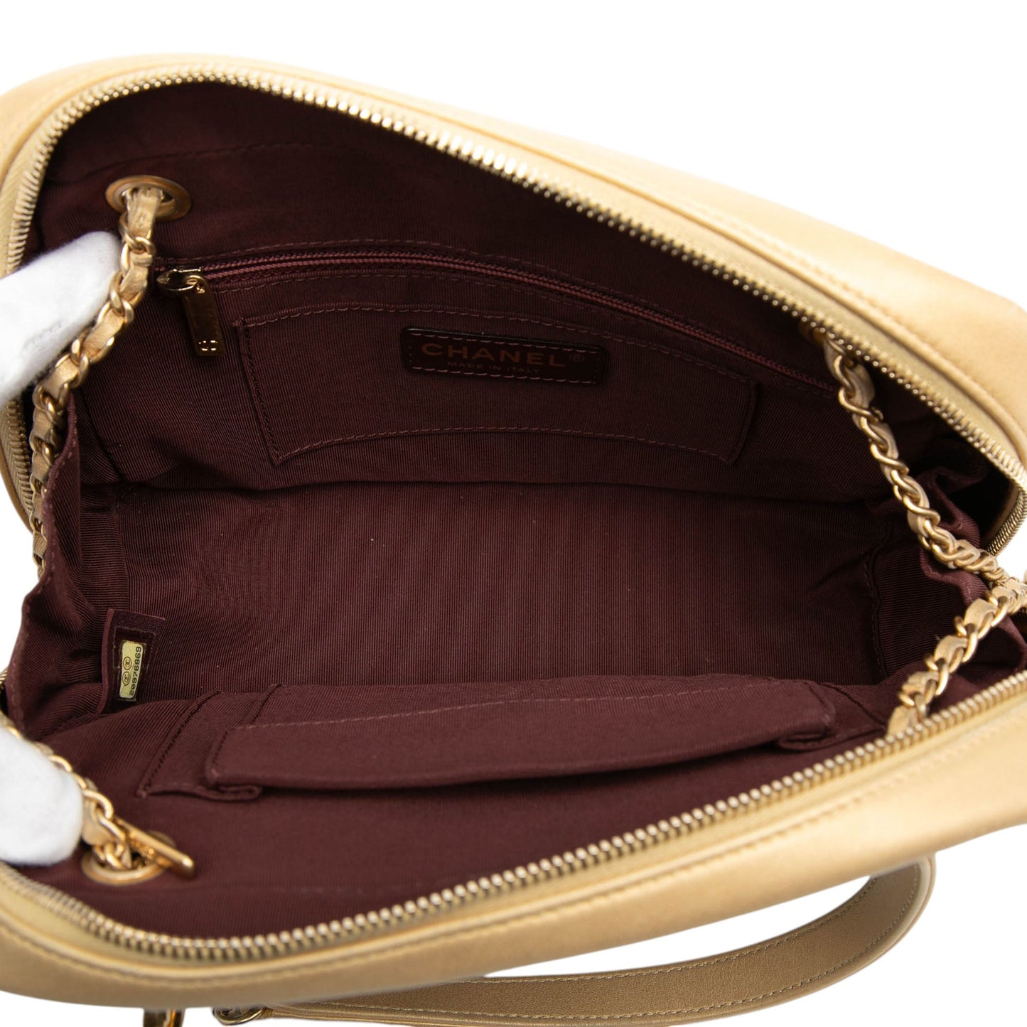 CC Chevron Lambskin Camera Shoulder Bag