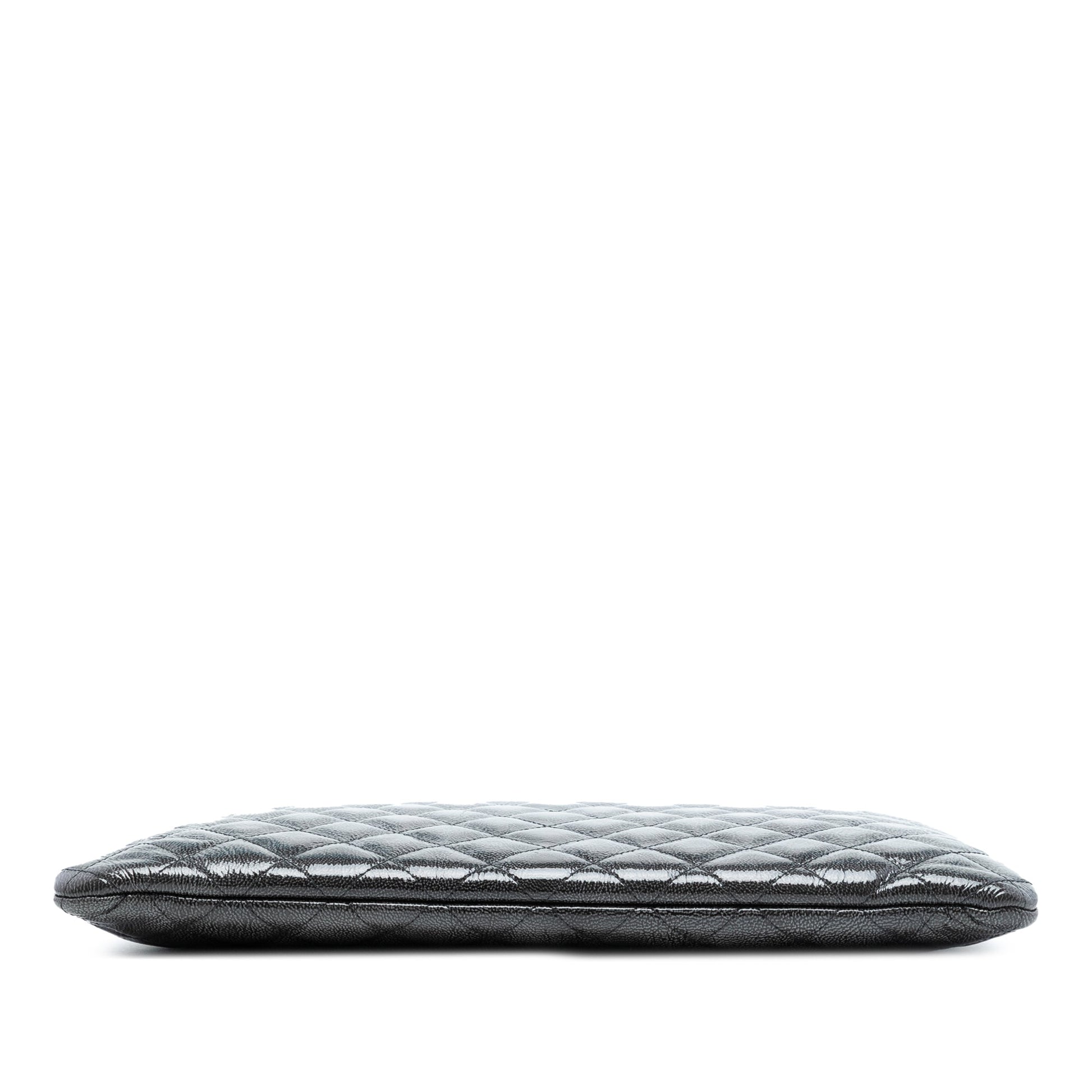 Chanel Large Quilted Iridescent Patent O Case Clutch