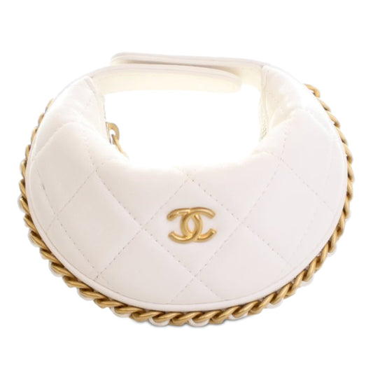 Chanel Mini Shiny Crumpled Quilted Lambskin Chain Around Pouch