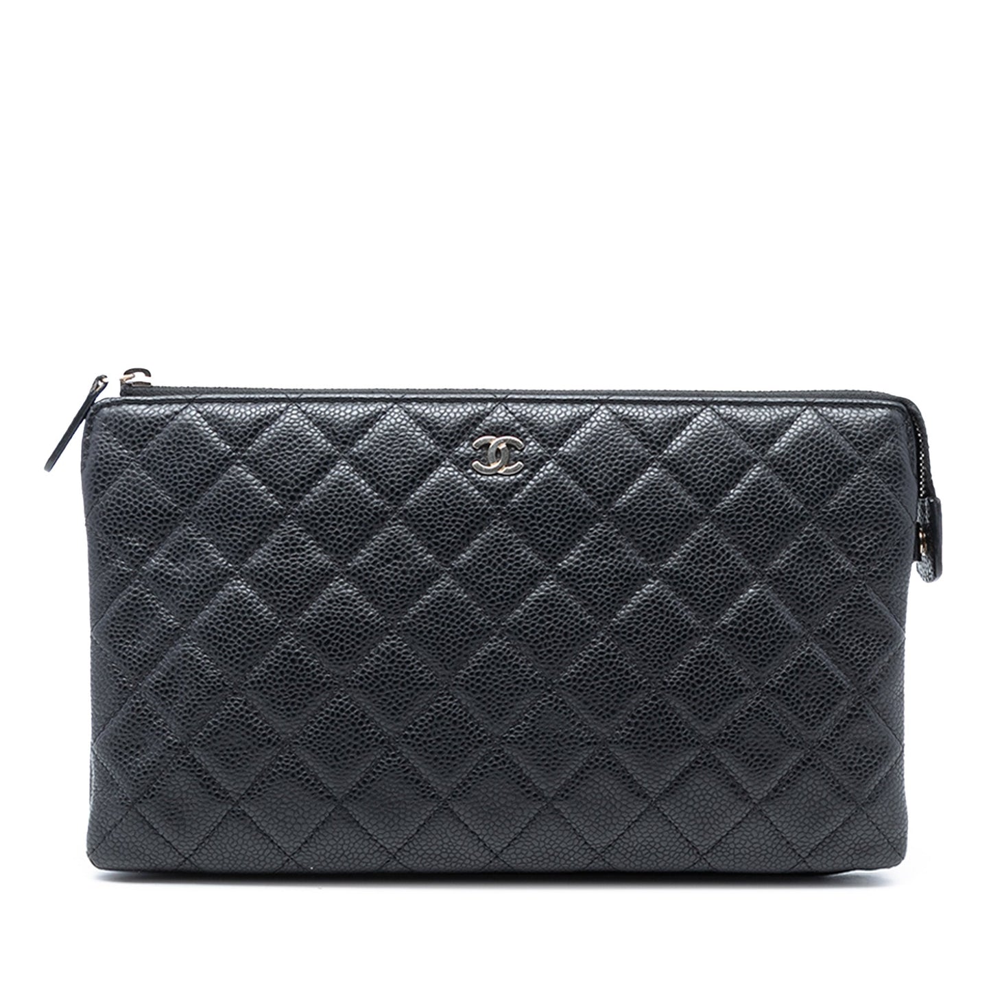 Chanel CC Quilted Caviar Zip Pouch