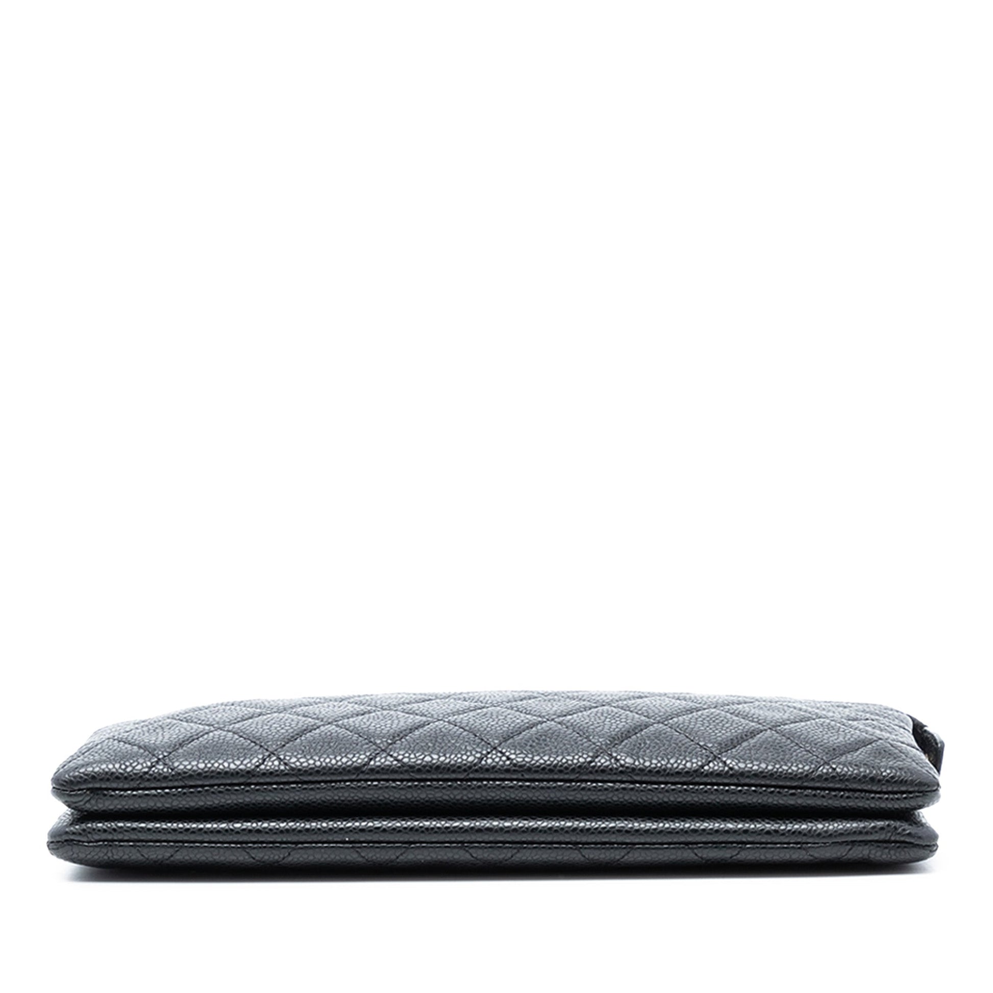 Chanel CC Quilted Caviar Zip Pouch
