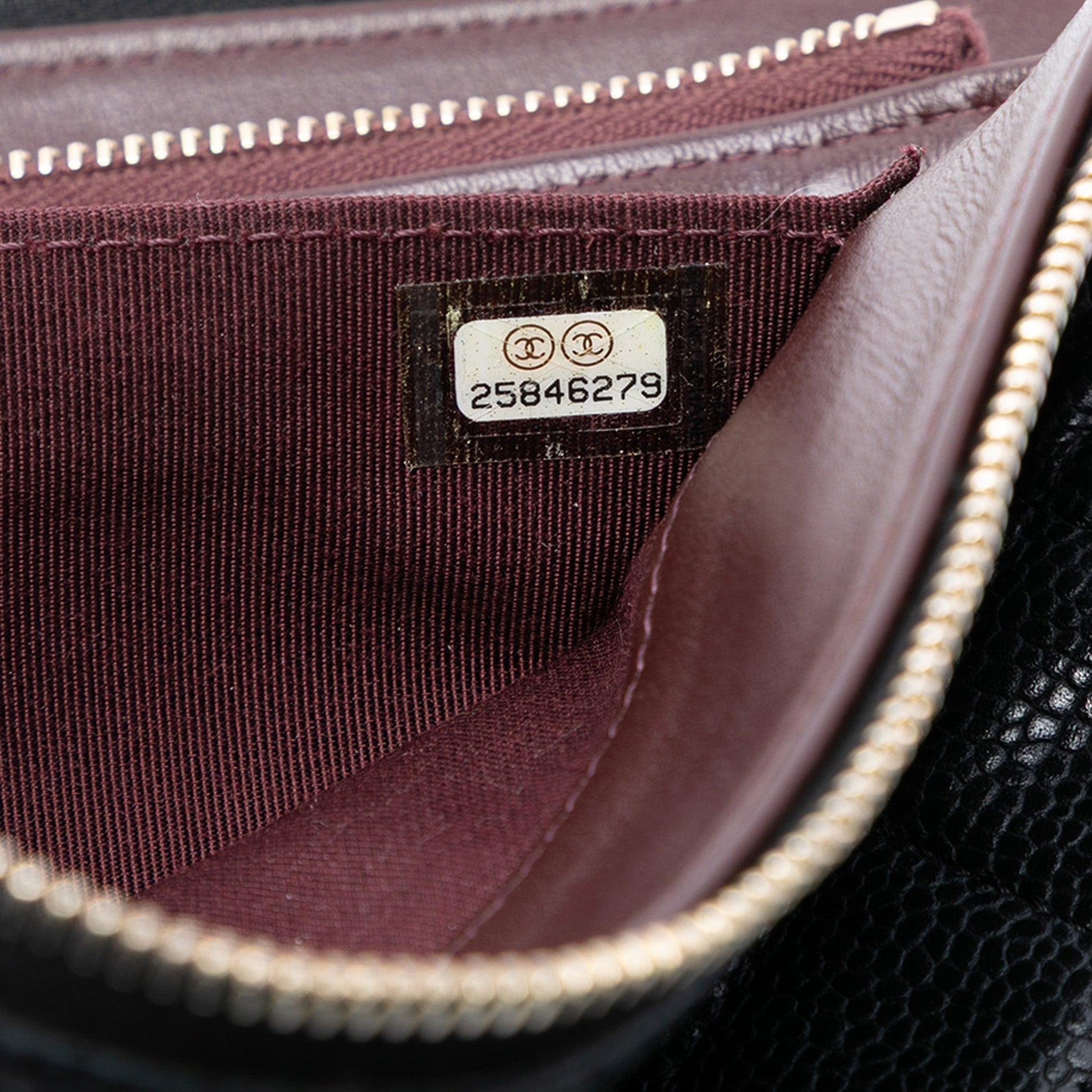 Chanel CC Quilted Caviar Zip Pouch