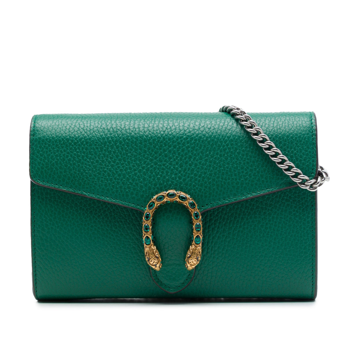 Gucci Calfskin Dionysus Wallet on Chain — Green