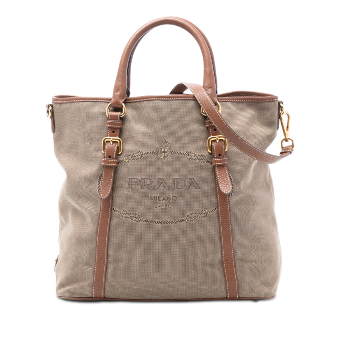 Prada Canvas Canapa Logo Satchel