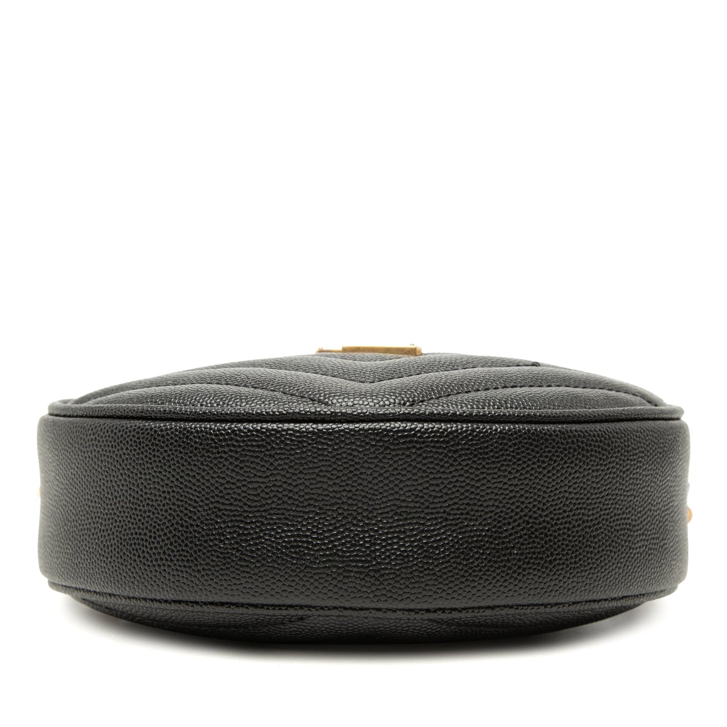 Saint Laurent Grain De Poudre Chevron Round Vinyle Camera Bag