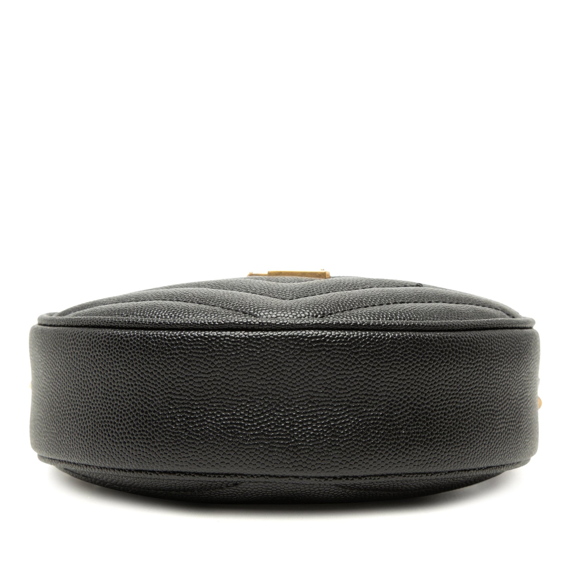 Saint Laurent Grain De Poudre Chevron Round Vinyle Camera Bag