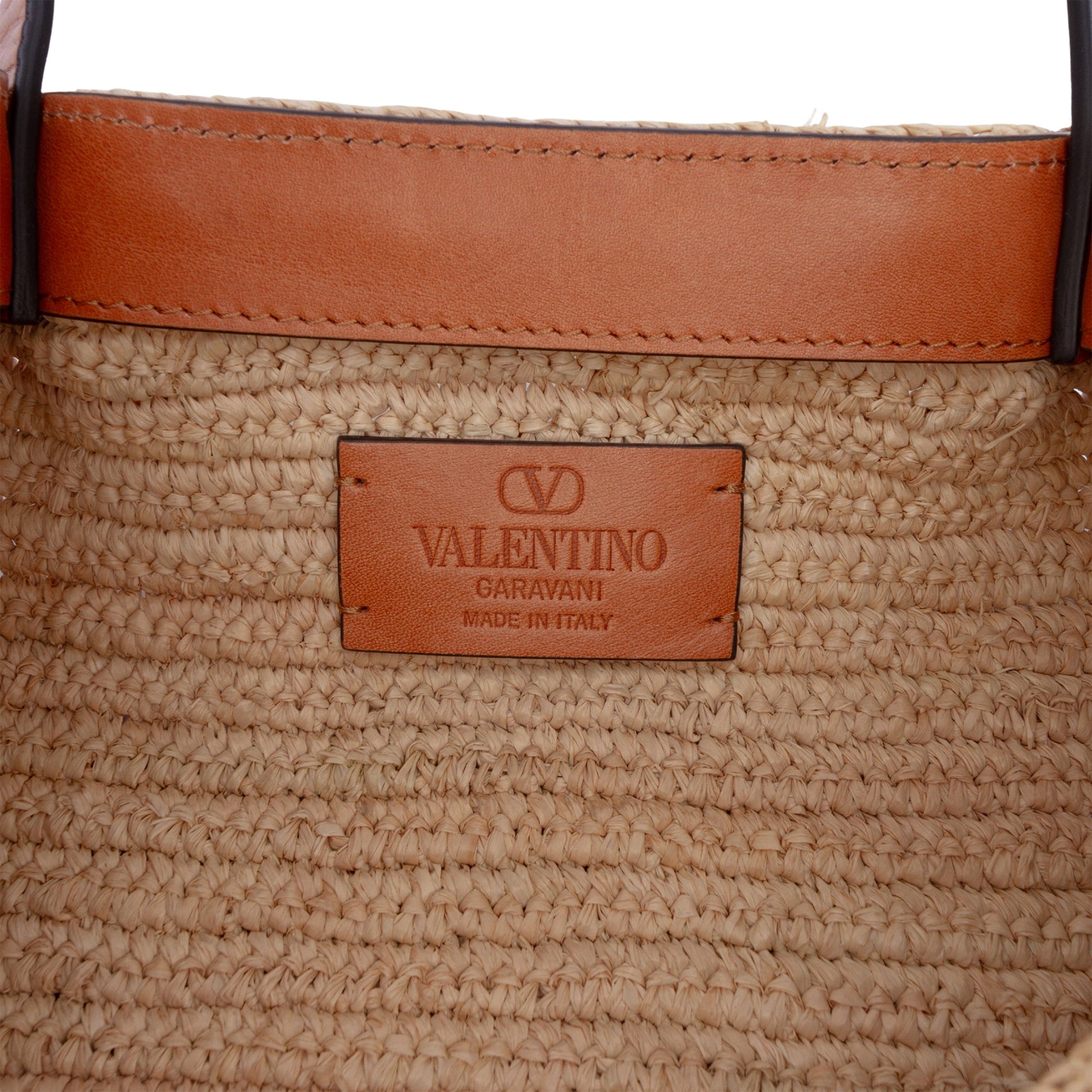 Valentino Medium Raffia VLogo Tote