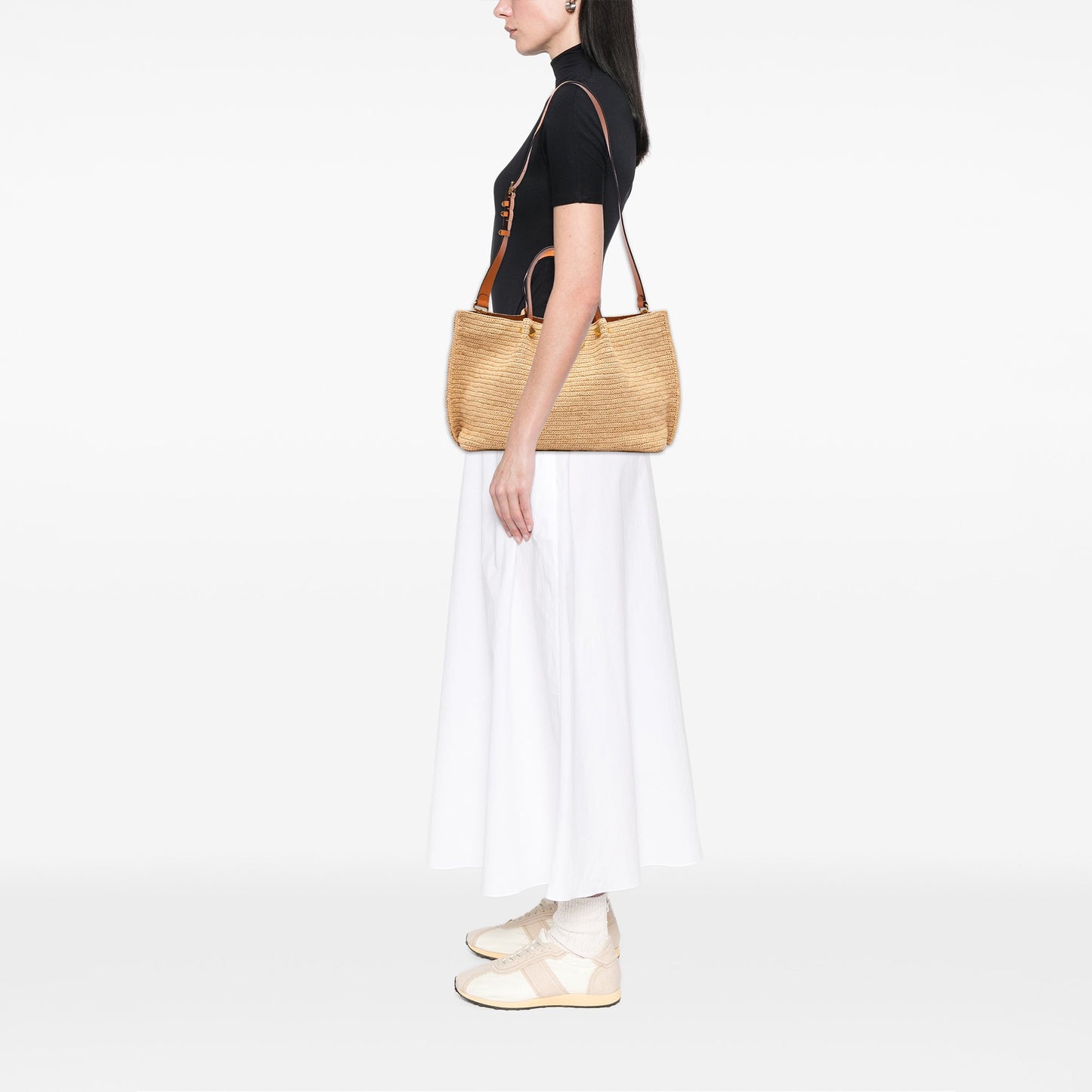 Valentino Medium Raffia VLogo Tote