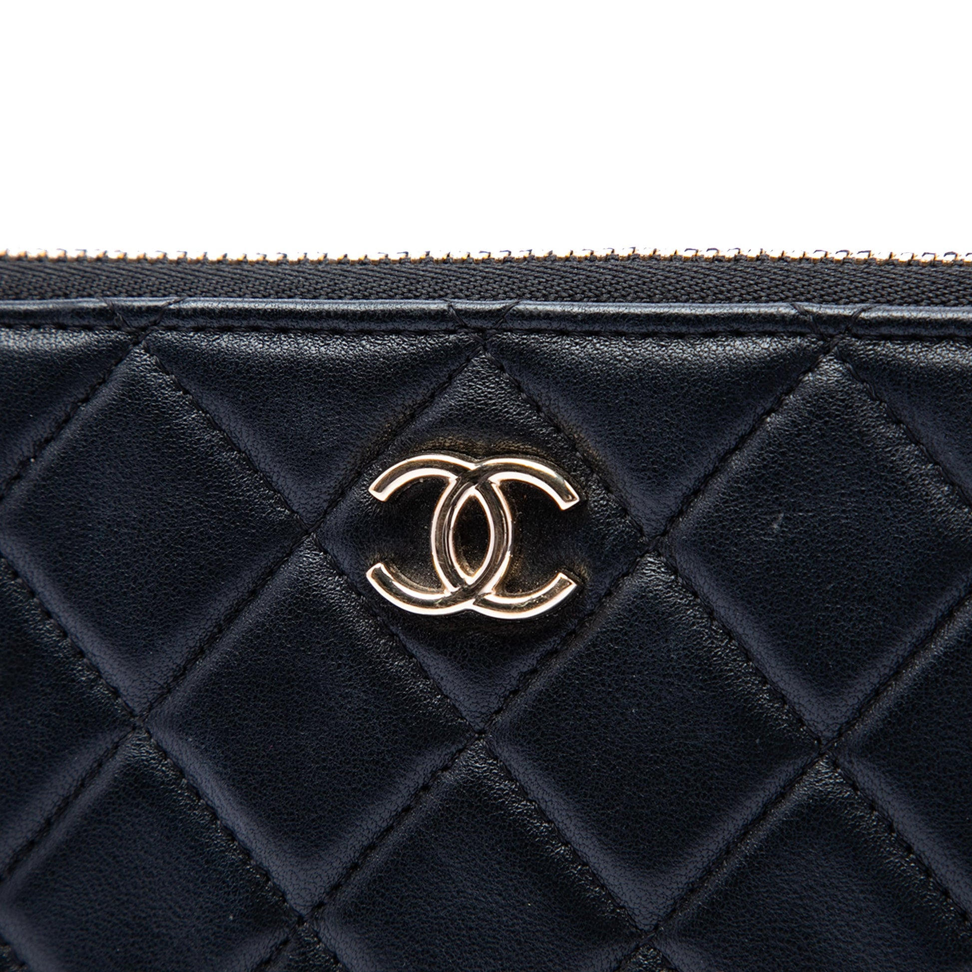 Chanel CC Quilted Lambskin Coco Charms Chain Wristlet Pouch