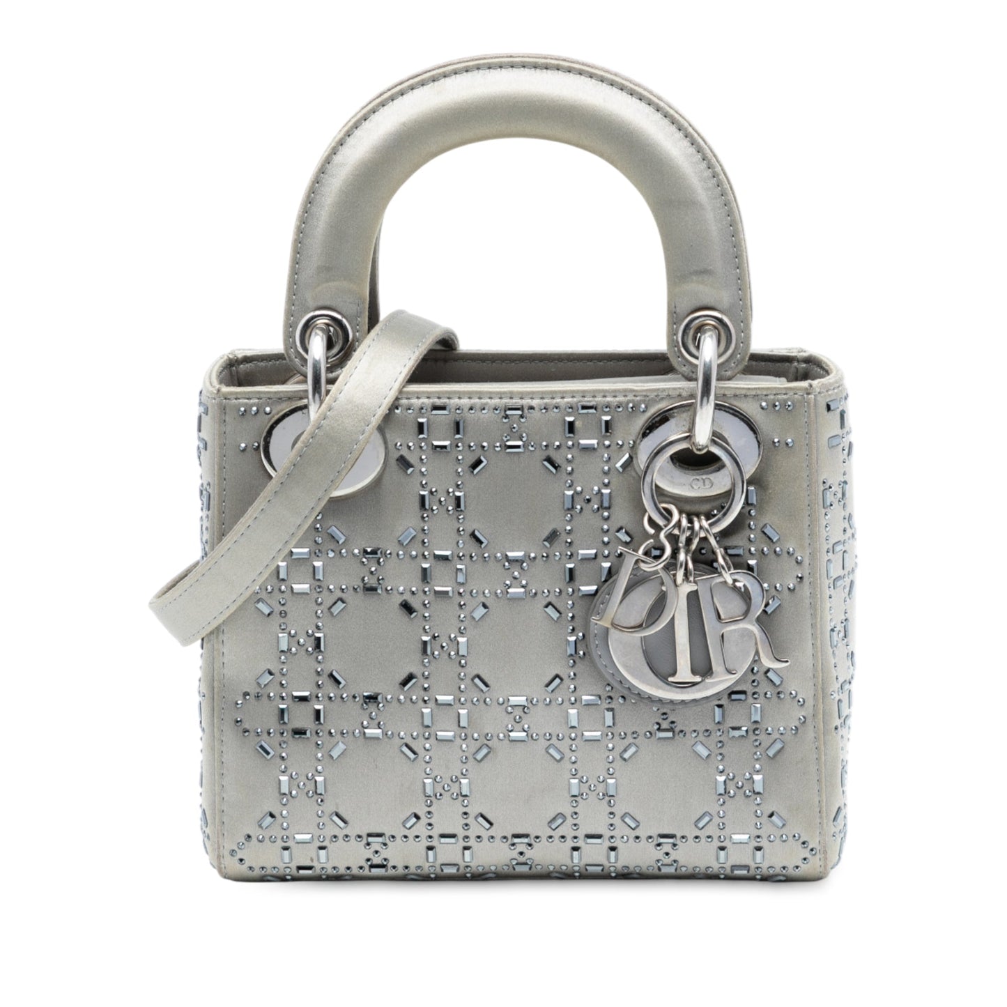 Dior Mini Satin Cannage Strass Crystal Embellished Lady Dior