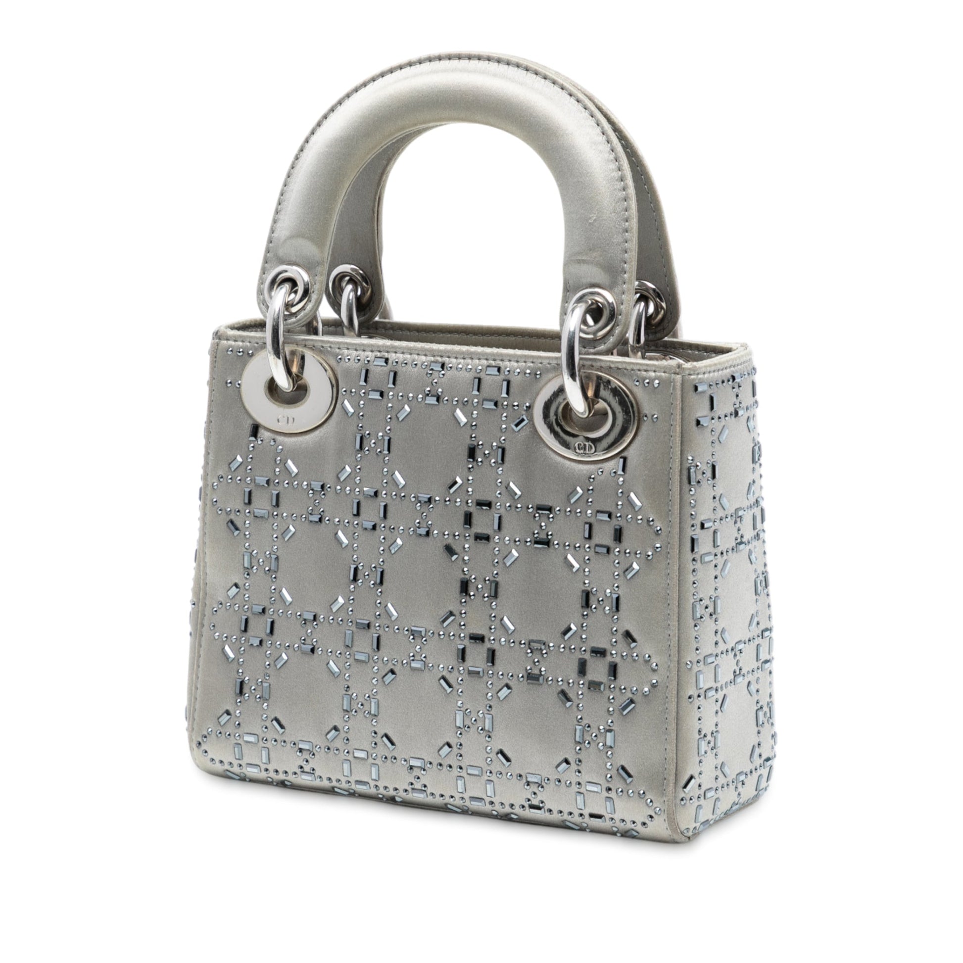 Dior Mini Satin Cannage Strass Crystal Embellished Lady Dior