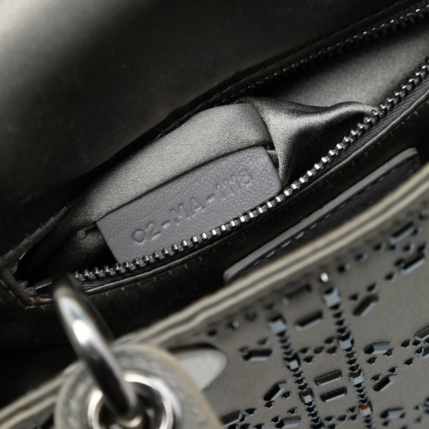 Dior Mini Satin Cannage Strass Crystal Embellished Lady Dior