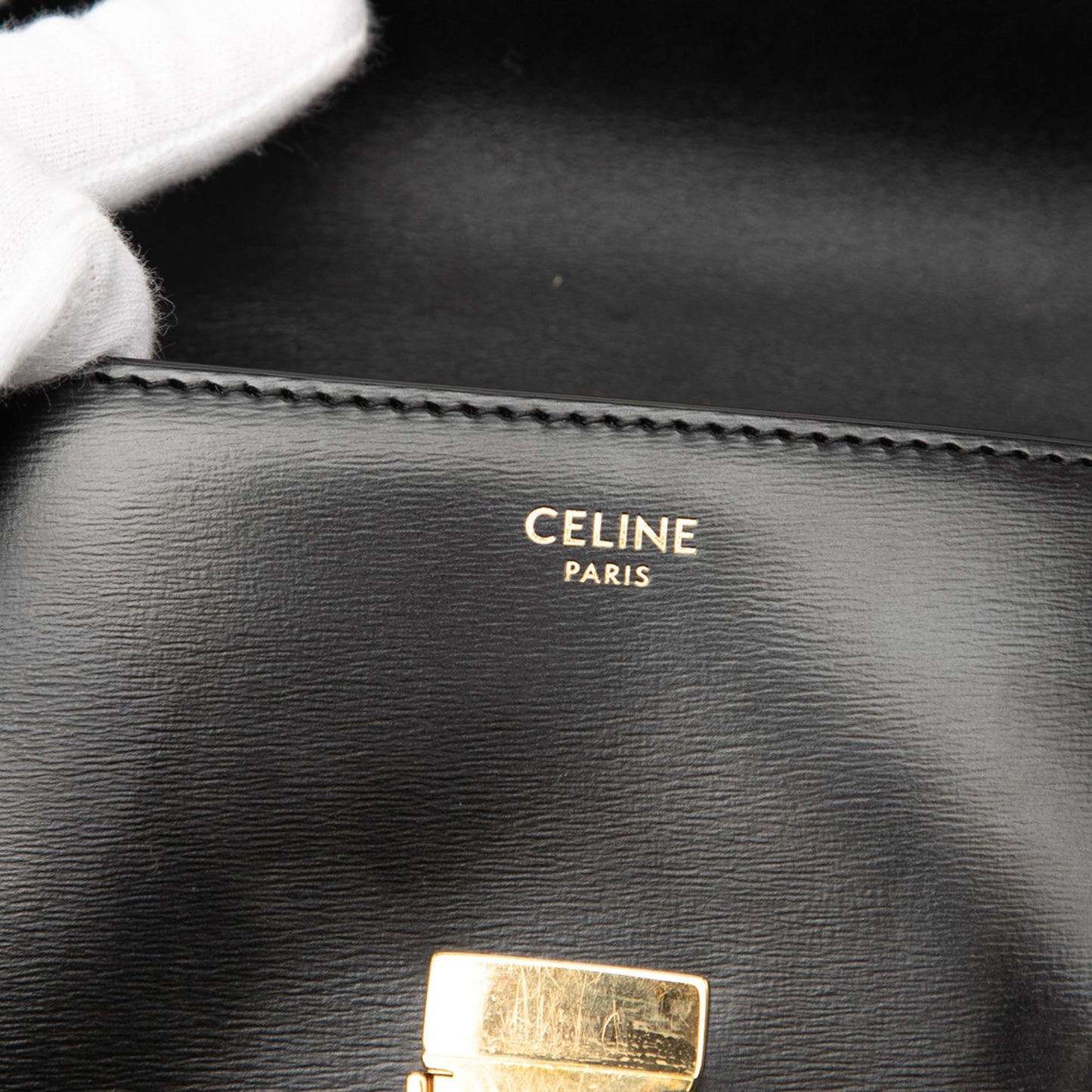 Celine Shiny Calfskin Claude Chain Shoulder Bag