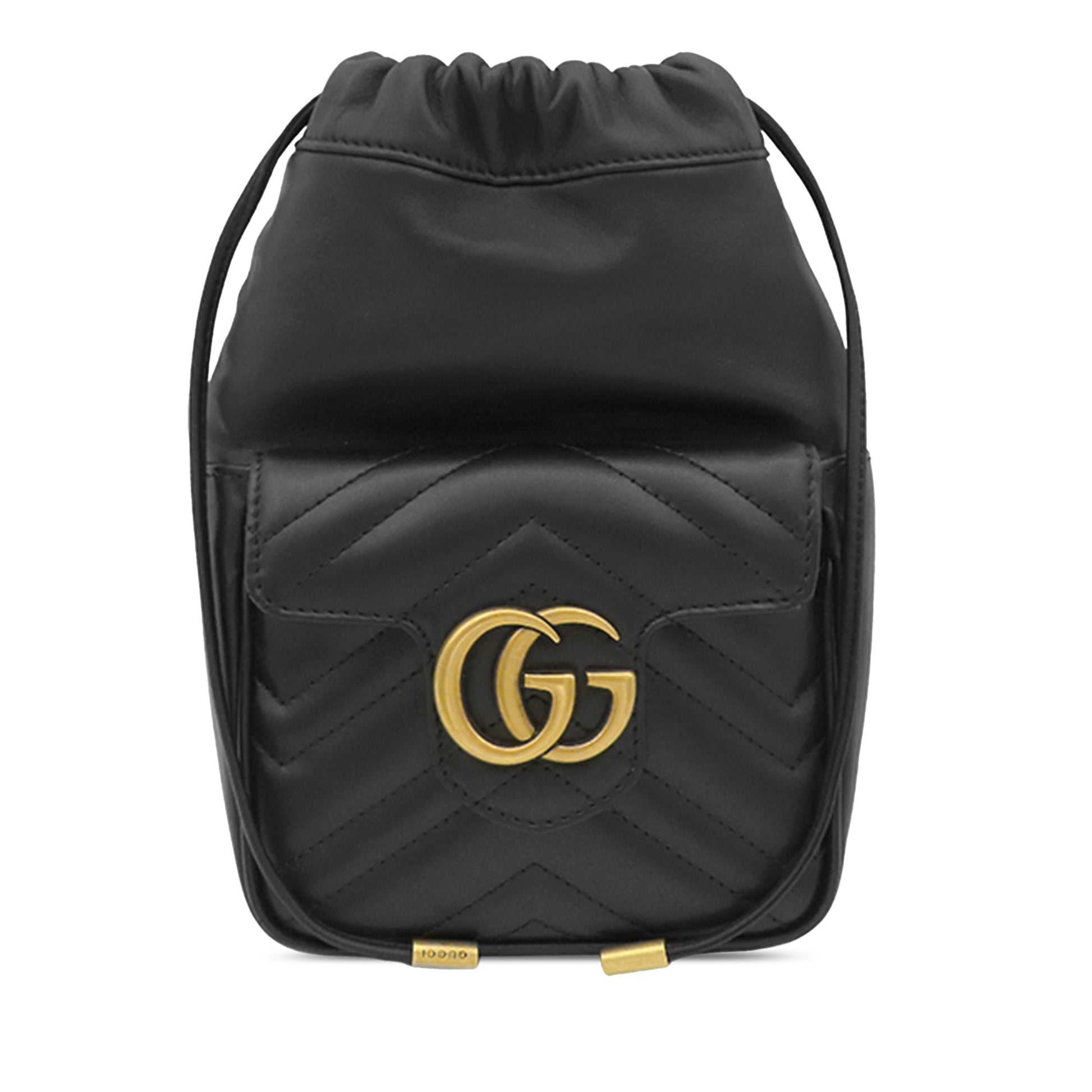 Gucci Mini GG Marmont Matelasse Calfskin Front Pocket Bucket Bag