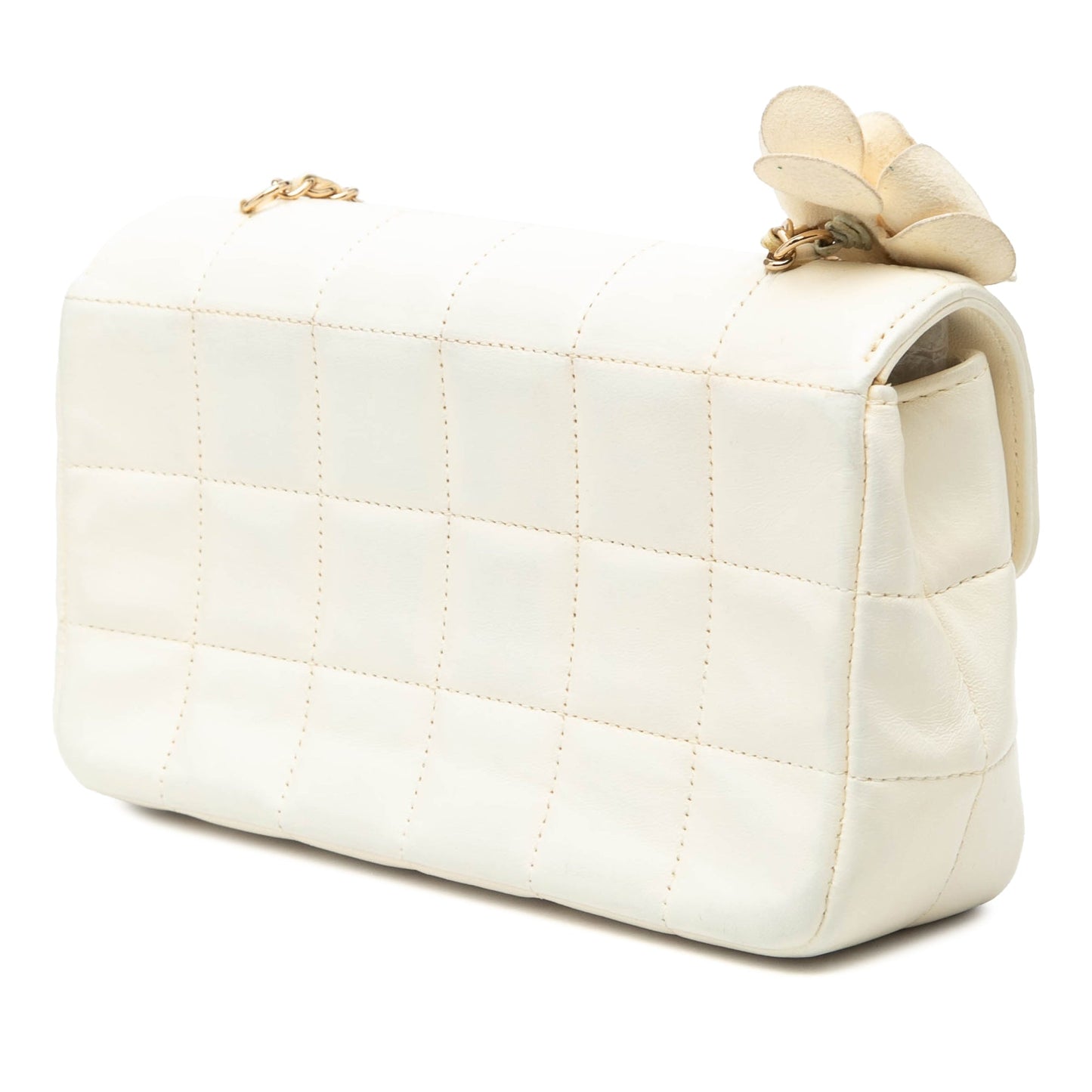 Chanel Mini Lambskin Chocolate Bar Camellia Flap