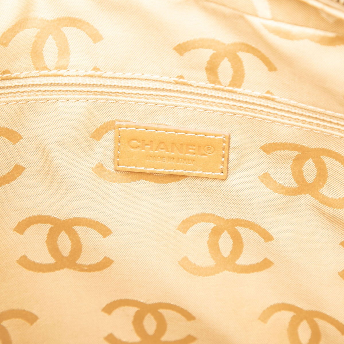 Chanel CC Lambskin Wild Stitch Handbag — Beige