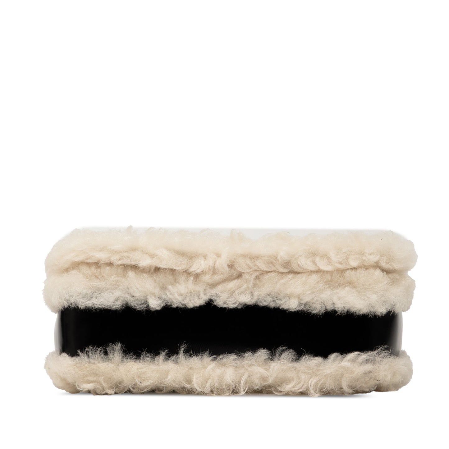 Burberry Small Shearling Trimmed Coated Canvas Lola Crossbody