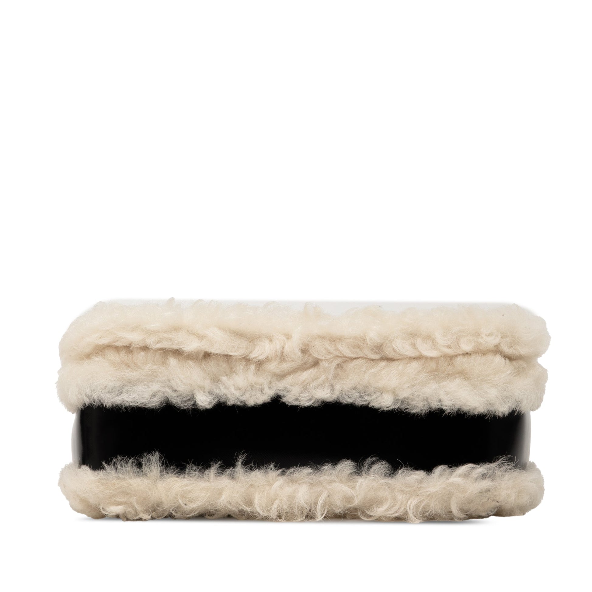 Burberry Small Shearling Trimmed Coated Canvas Lola Crossbody
